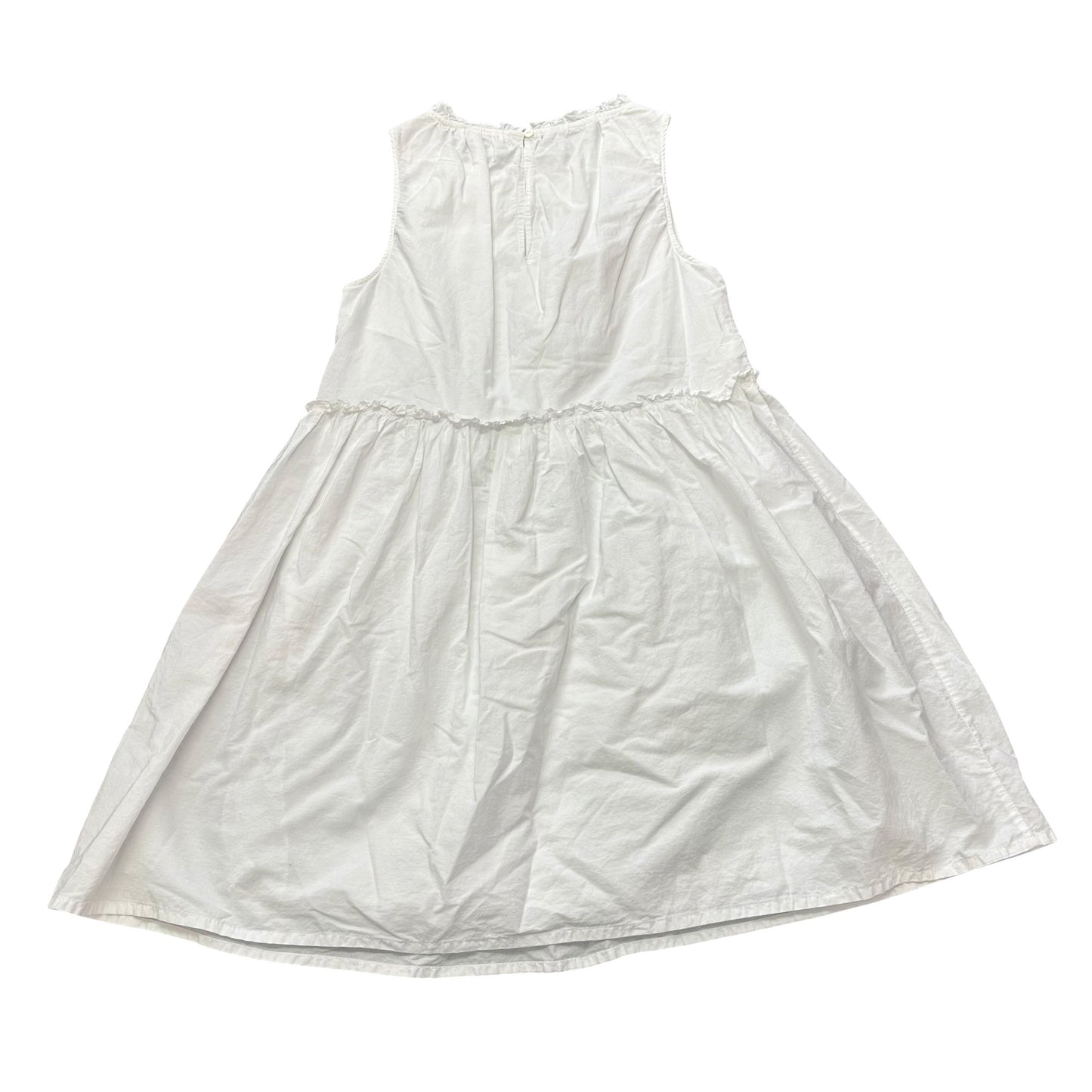 MNG WHITE SLEEVELESS DRESS RUFFLES 100 SMALL