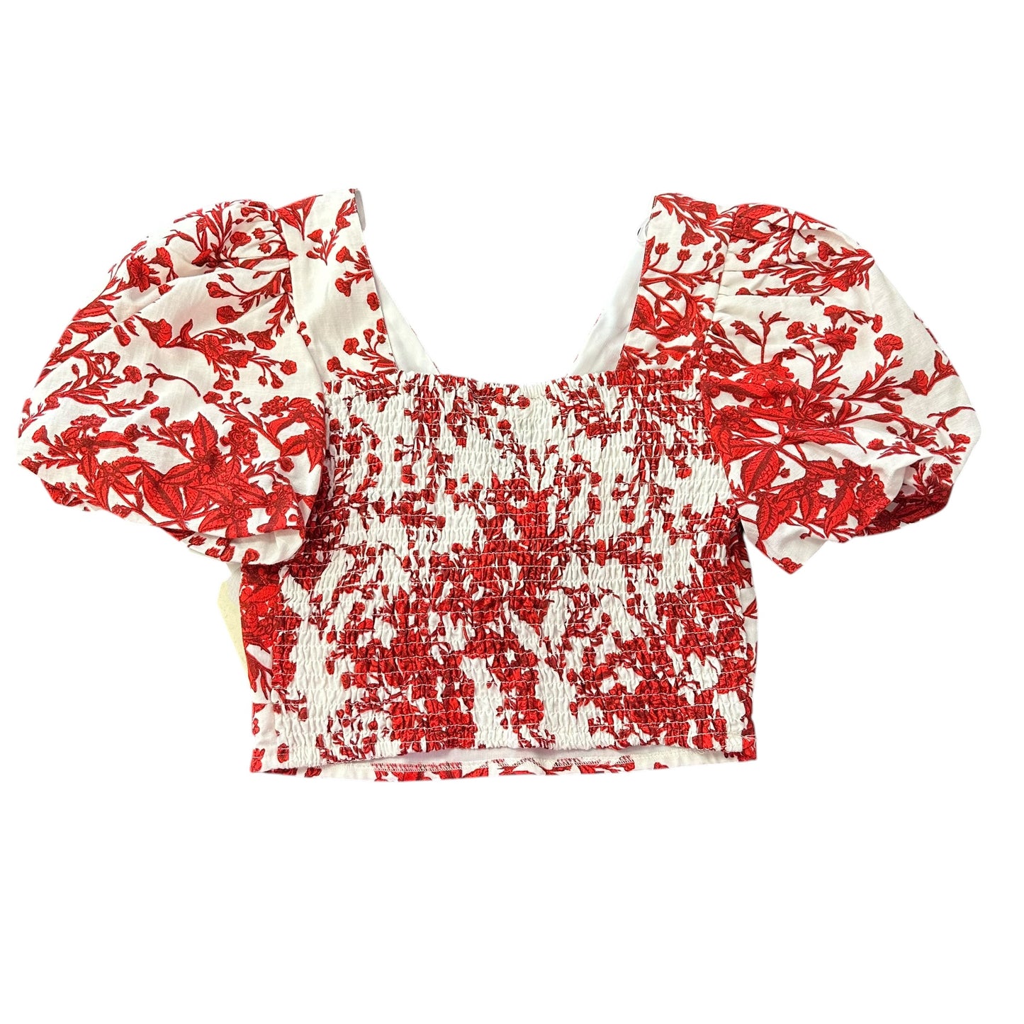 MIDNIGHTSKY RED WHITE FLORAL CROP BLOUSE NWT 122 MEDIUM