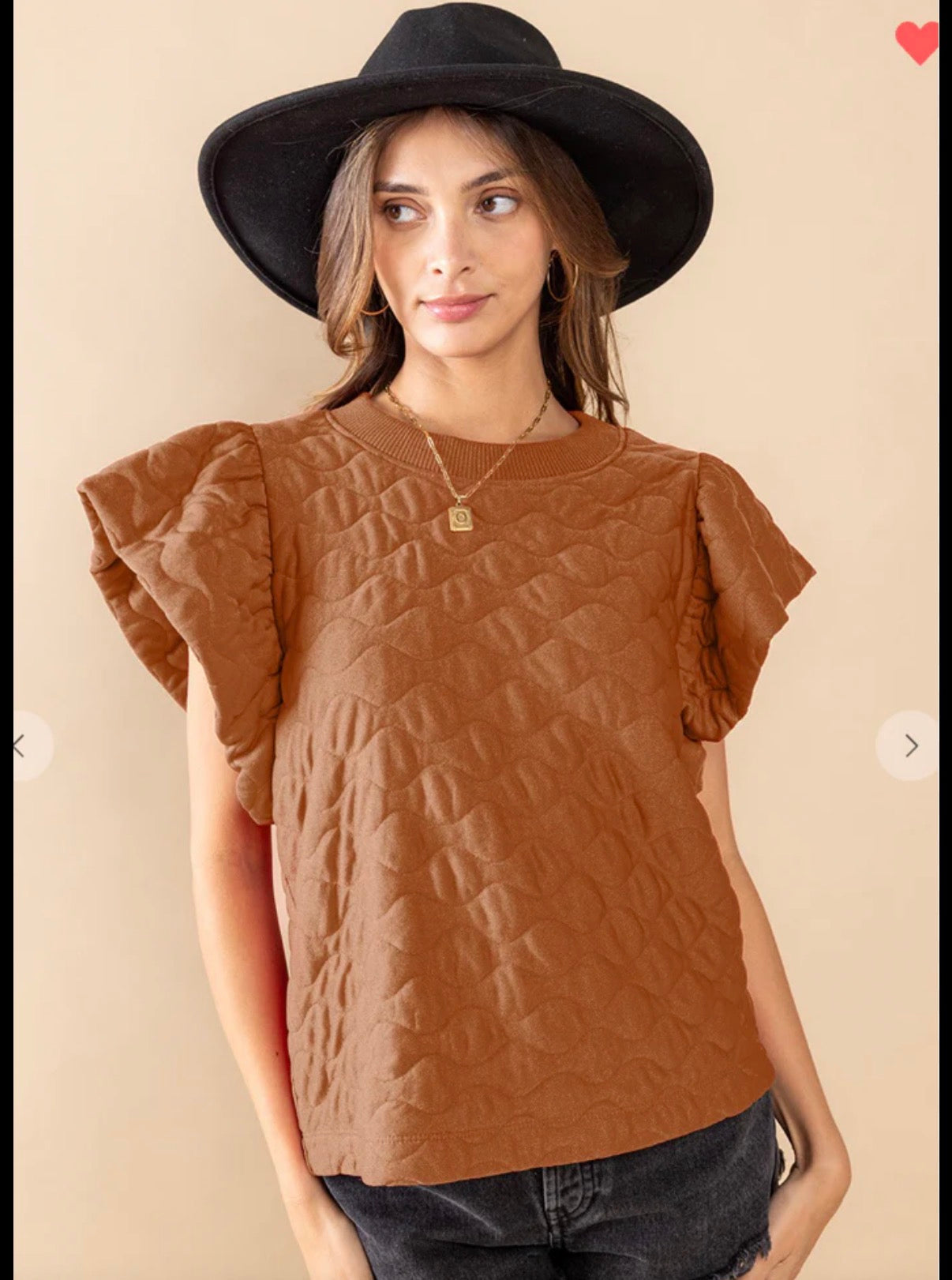 CAROLE CHRISTIAN BROWN QUILTED BLOUSE 100 L/XL