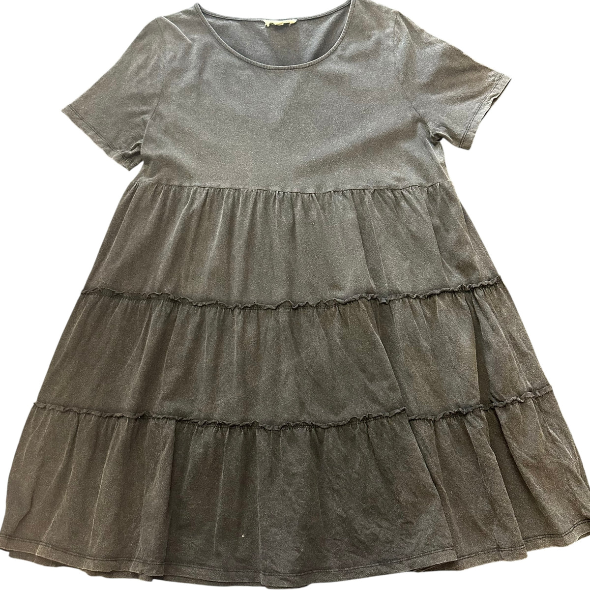 EESOME BLACK TIERED TSHIRT DRESS 27 SMALL