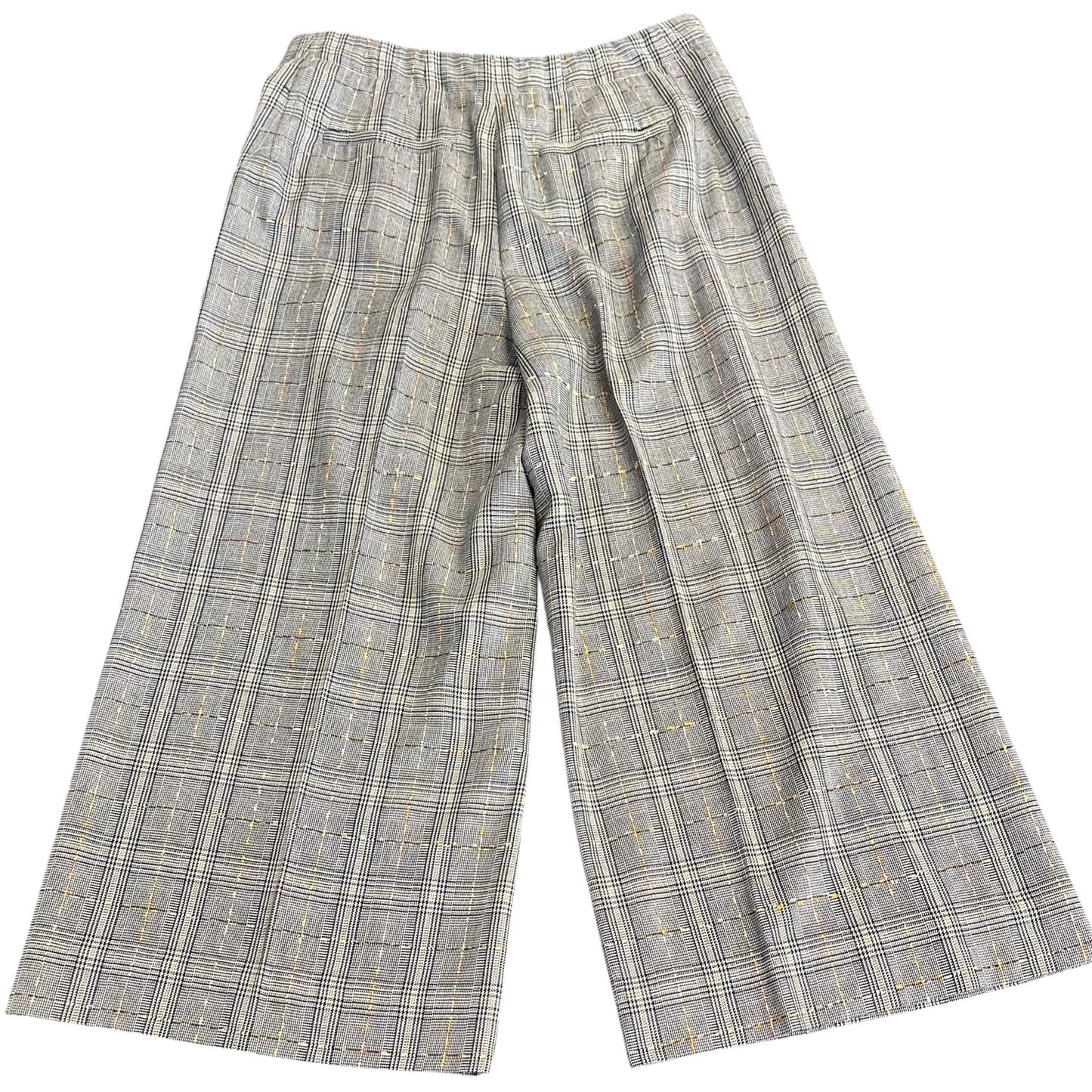ANTHROPOLOGIE ROMA PLAID WIDE LEG CROPPED PANTS 255 SZ 6