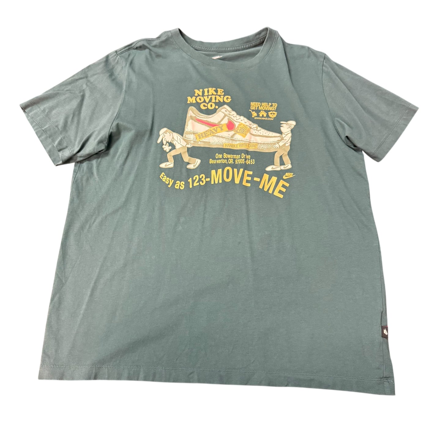 THE NIKE TEE GREEN GRAPHIC TSHIRT 100 LARGE