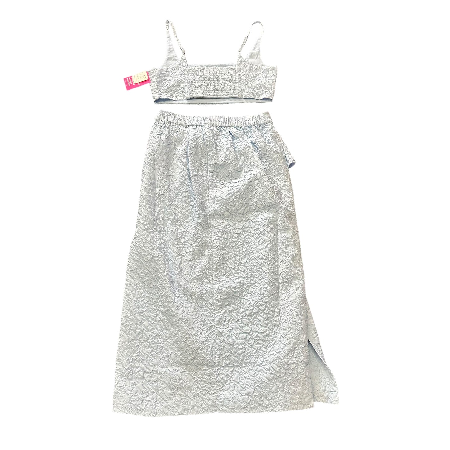 BUDDY LOVE LIGHT BLUE 2 PC CROP TOP CRINKLED SKIRT NWT 122 SMALL