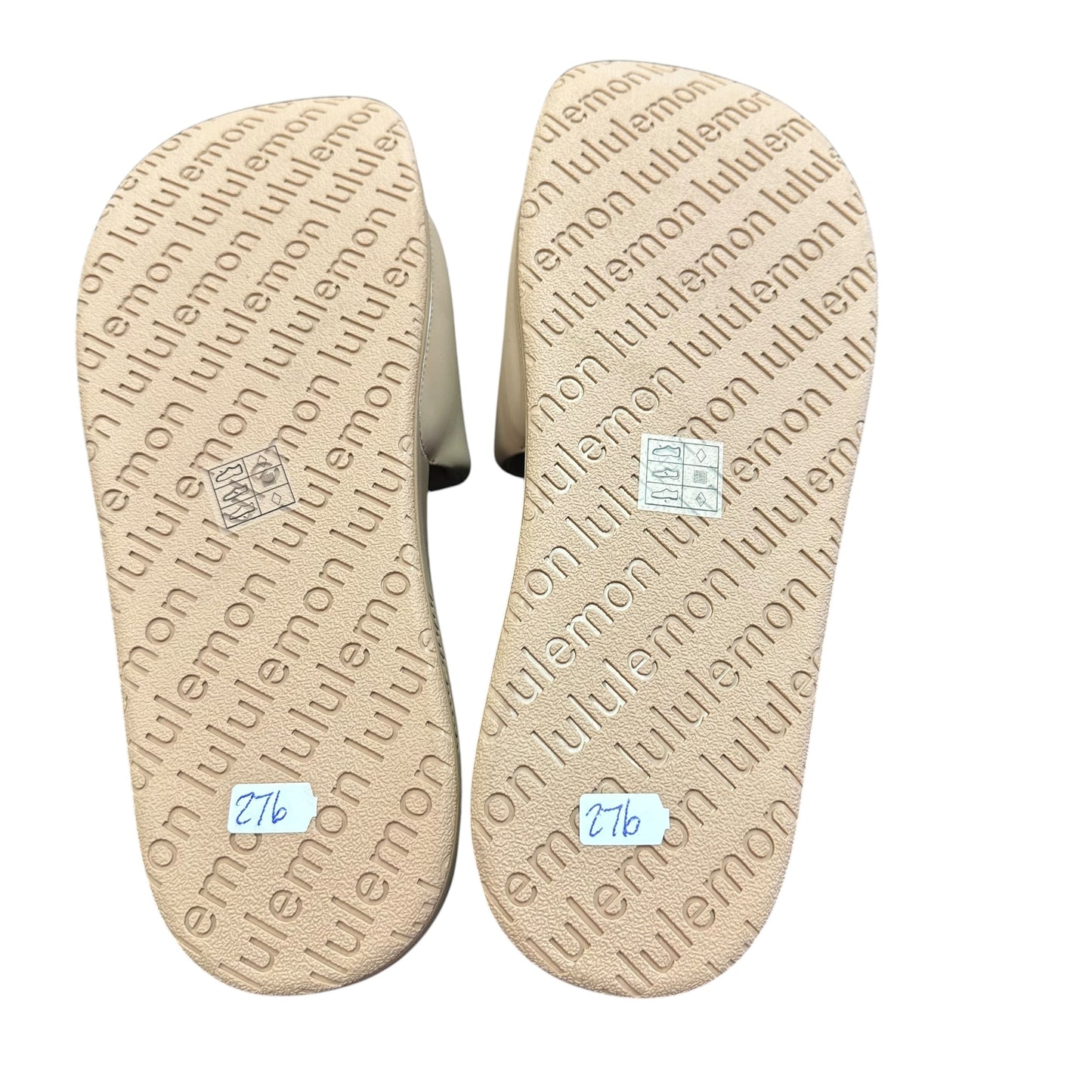 LULULEMON RESTFEEL SLIDE SANDALS SAND DOLLAR NWOT 276 SZ 12