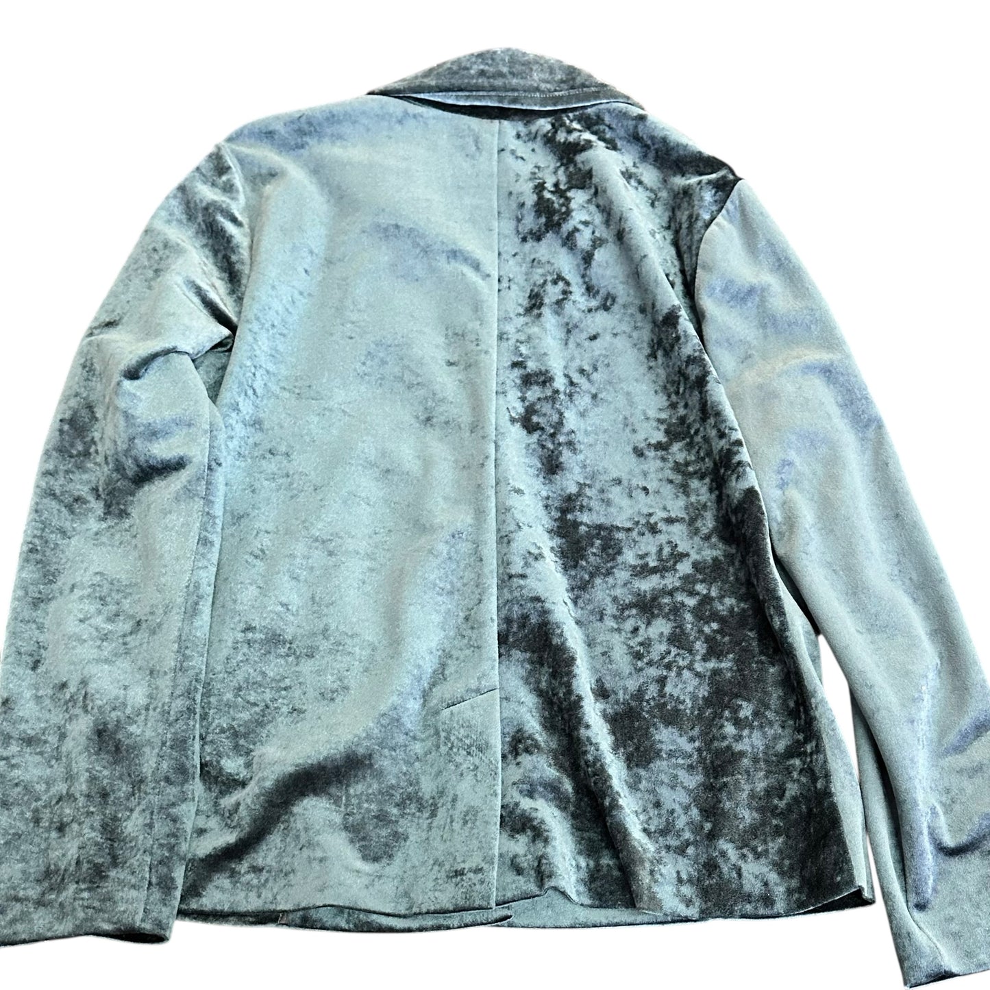 LOVELY ME BOUTIQUE BLUE VELOUR BLAZER 256 LARGE