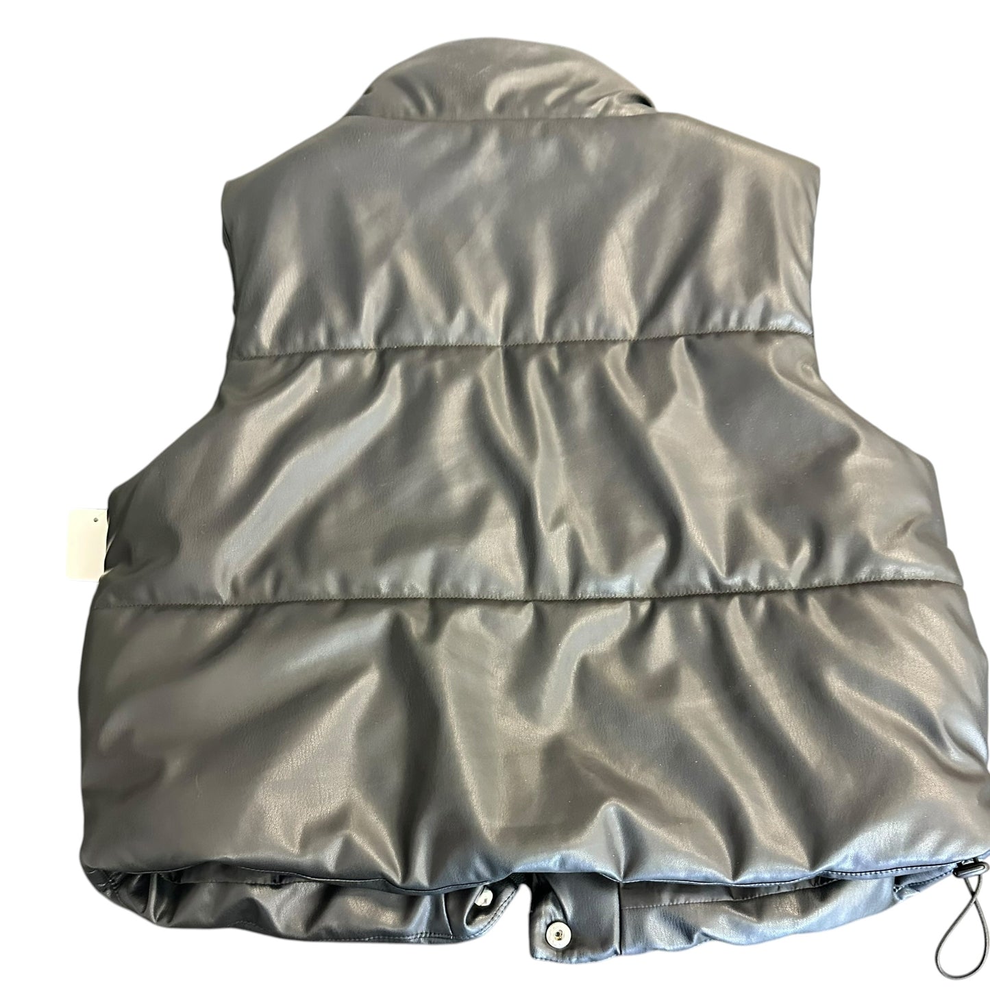 NOBO BLACK PUFFER VEST FAUX LEATHER 143 SMALL