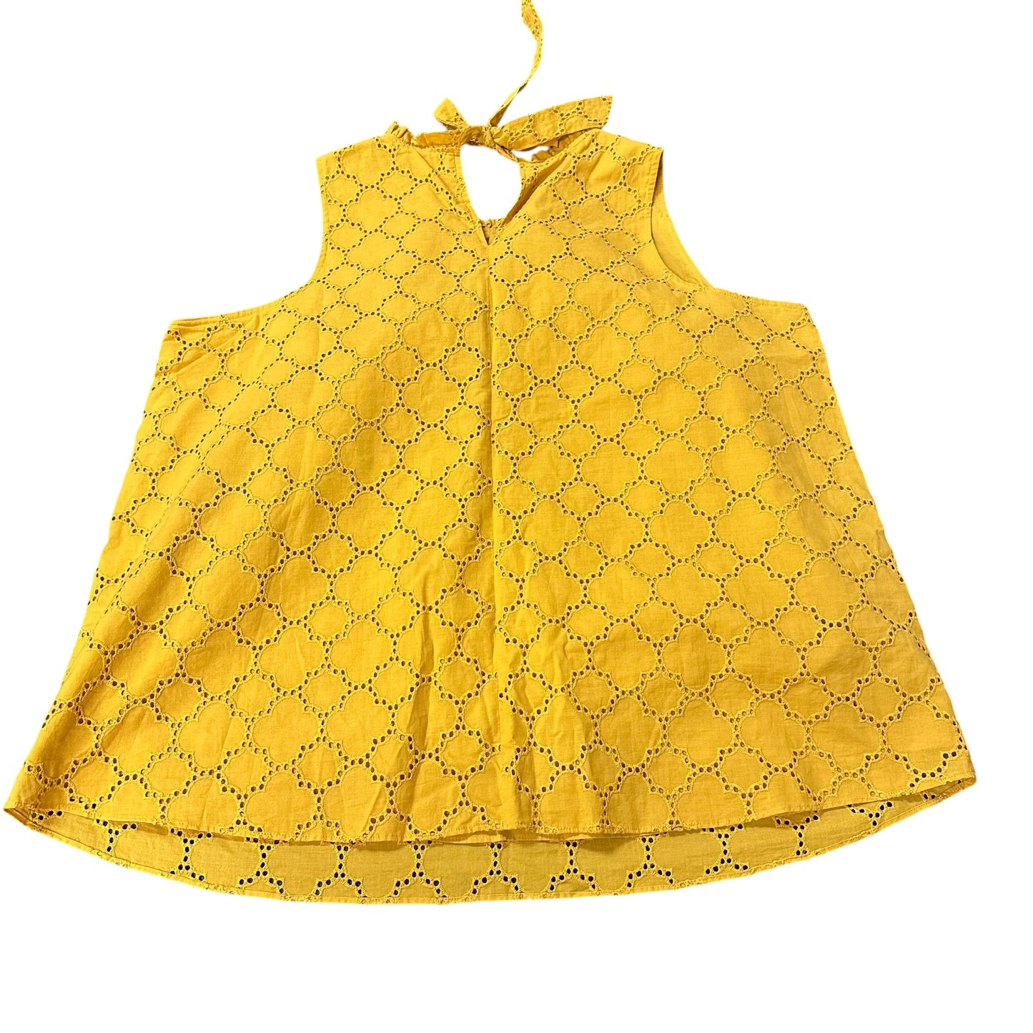 1 STATE MUSTARD YELLOW EYELET BLOUSE 100 1X