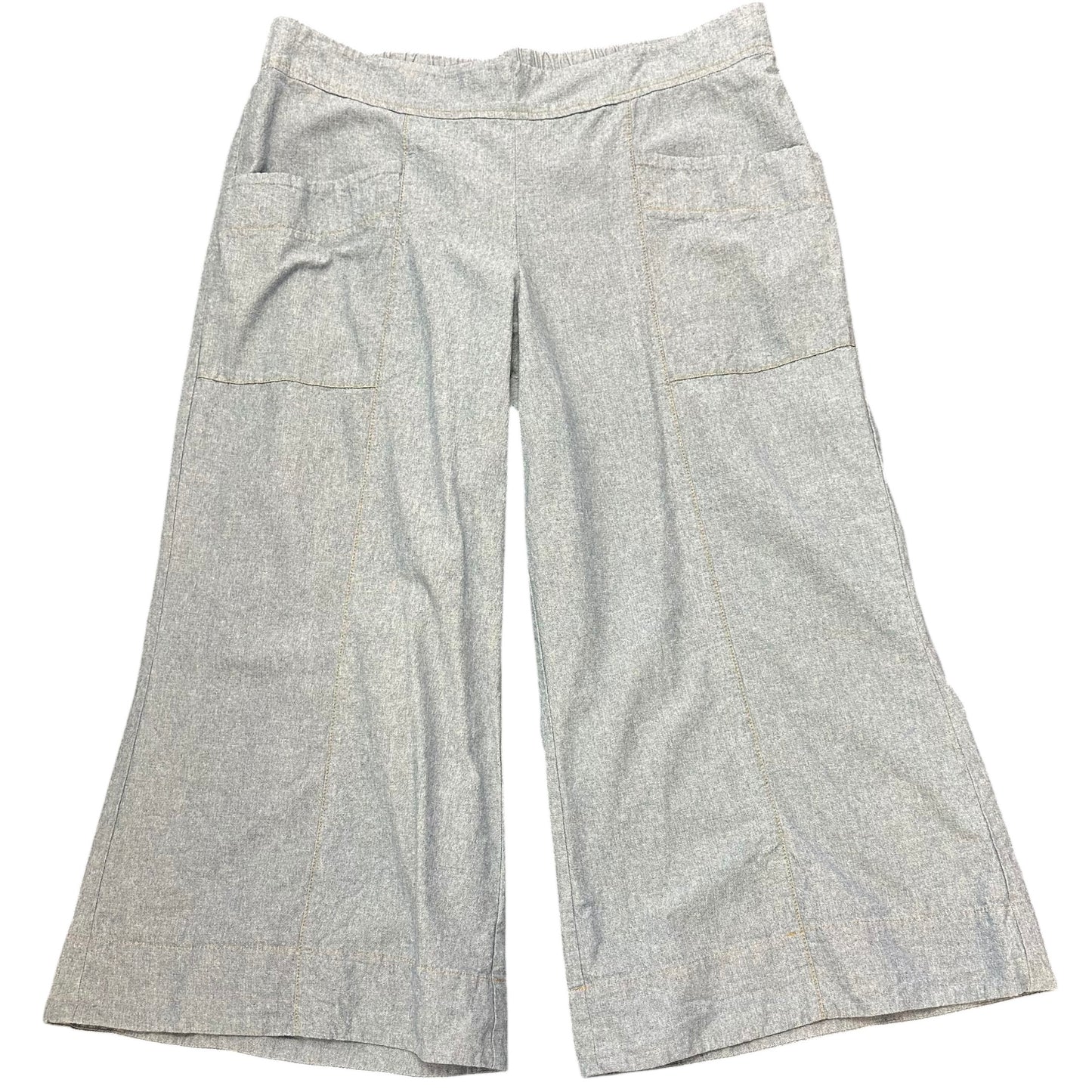 IVY JANE BLUE CHAMBRAY WIDE LEG PANTS 100 LARGE