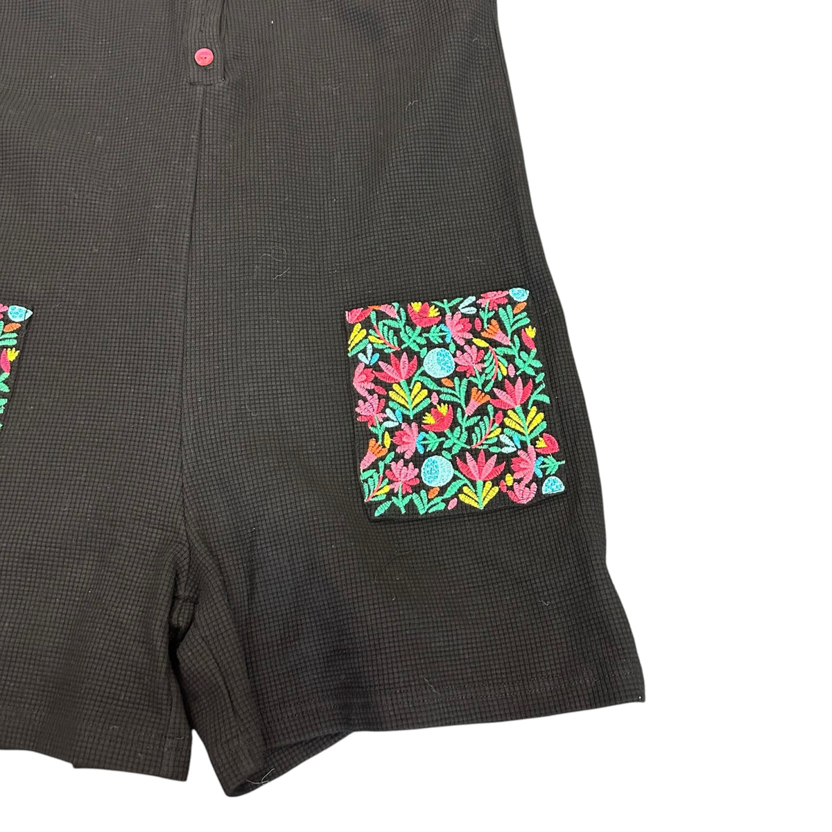 LAYERZ CLOTHING BLACK ROMPER EMBROIDERED POCKETS NWT 298 SMALL