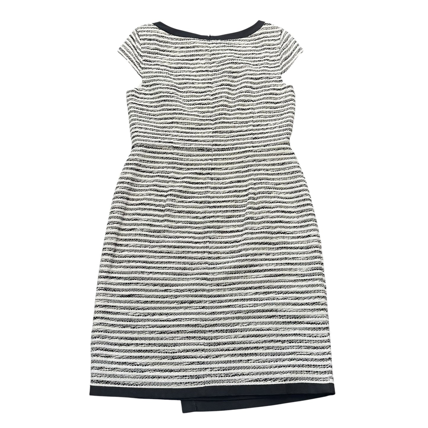 ANN TAYLOR BLACK BEIGE STRIPED WOVEN DRESS NWT 100 SZ 8