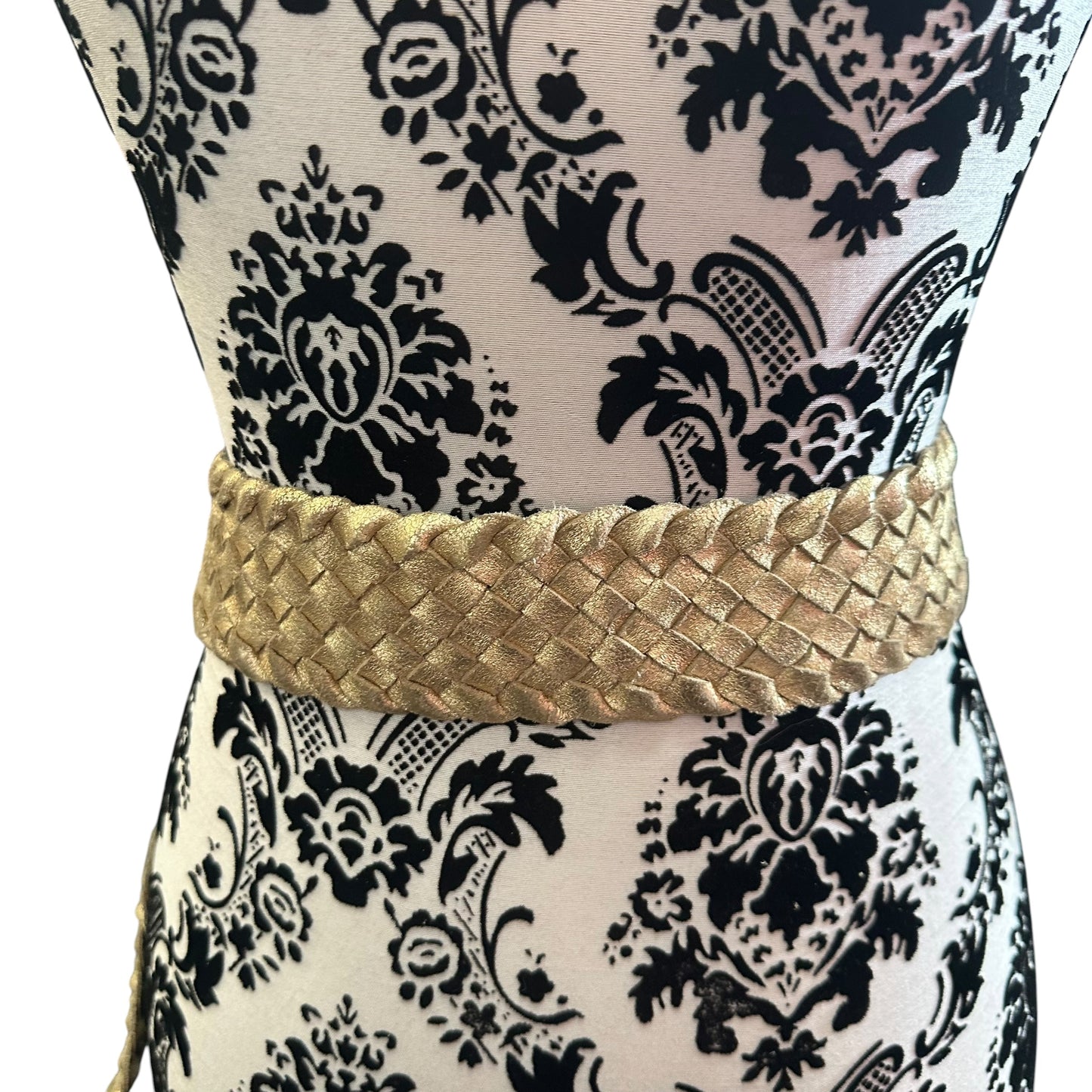 CHICOS GOLD METALLIC BRAIDED BELT 122 LARGE