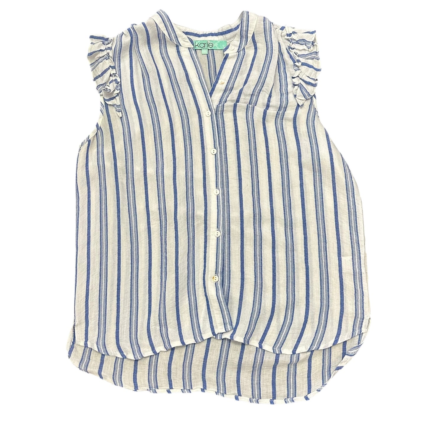 KARLIE BLUE WHITE STRIPED BLOUSE 139 MEDIUM