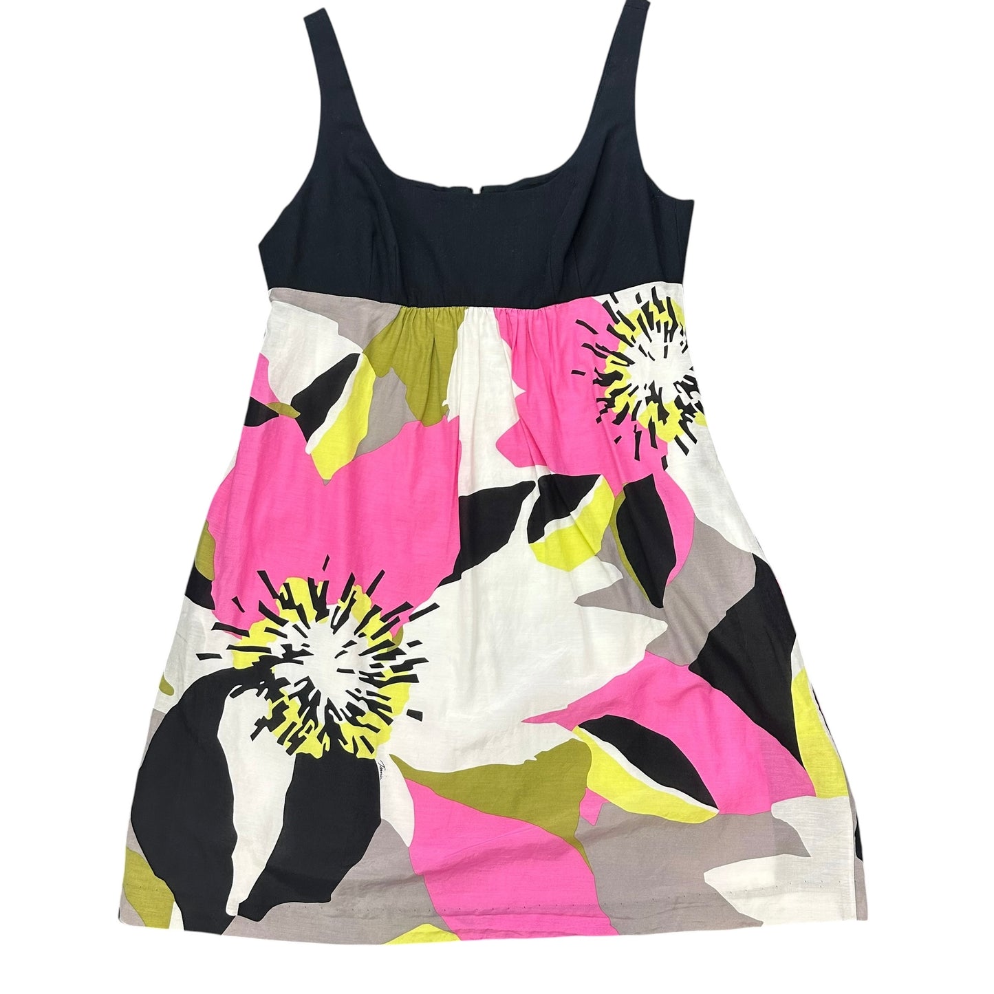 TRINA TURK BLACK FLORAL DRESS SLEEVELESS Y2K 100 SZ 8