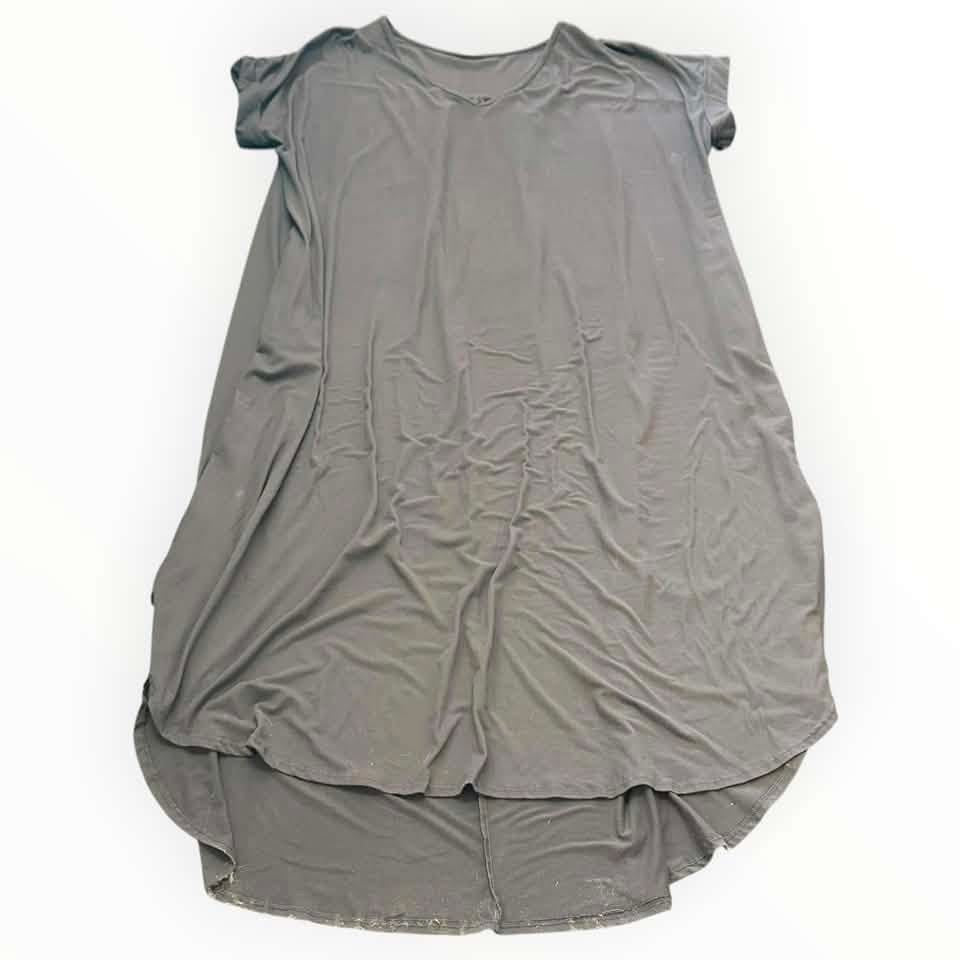 GIDDY UP GLAMOUR GRAY MAXI DRESS POCKETS 7 1XL