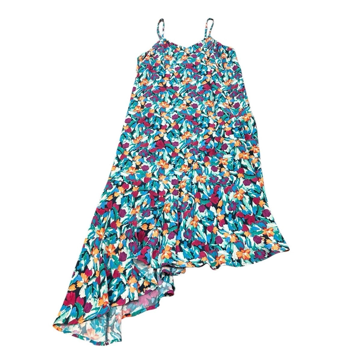 ANTHROPOLOGIE FRESHA LONDON SUNDRESS SLIP DRESS ASYMMETRICAL HEM NWT 100 MEDIUM