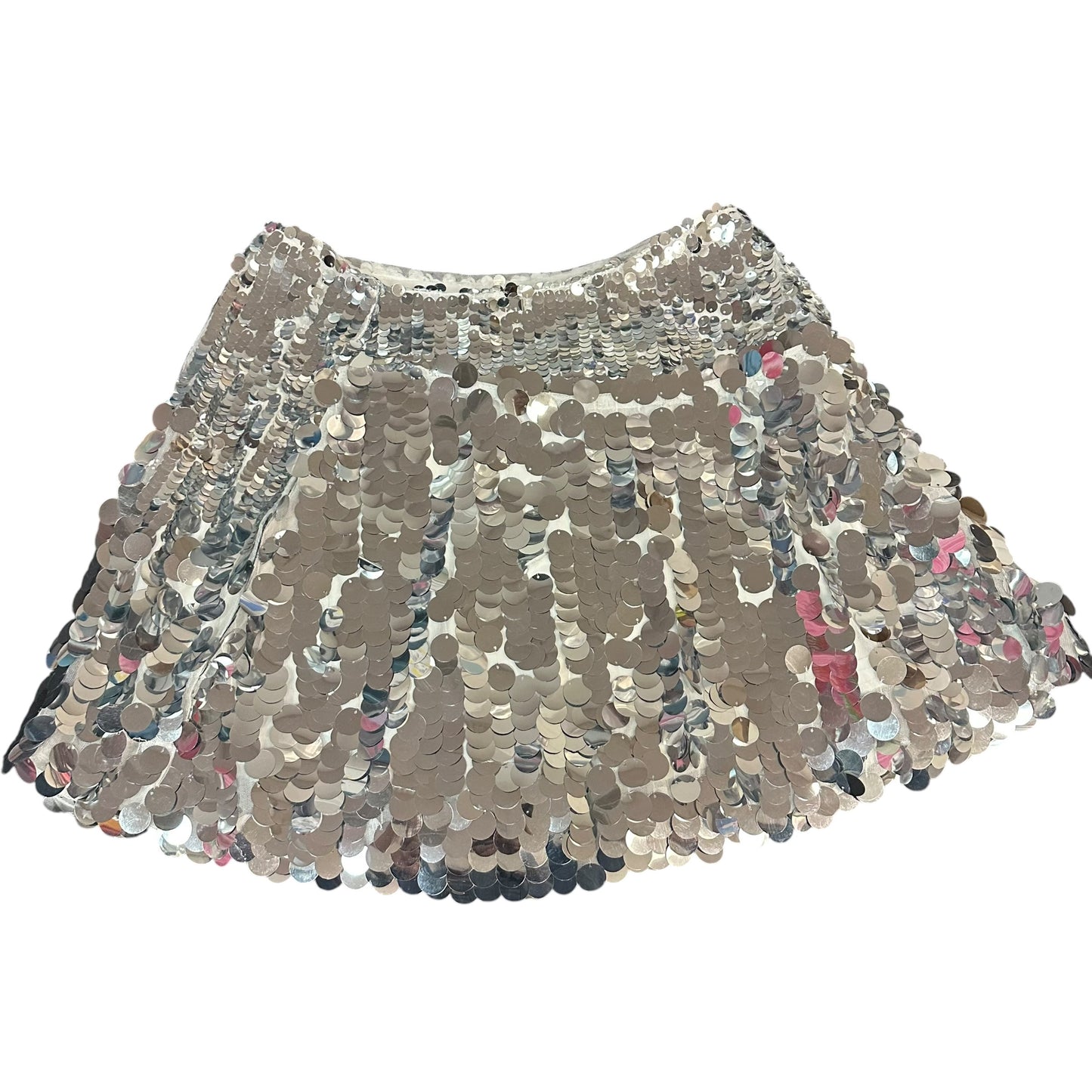 BY TOGETHER SEQUINS SILVER SKIRT NWT 100 MEDIUM