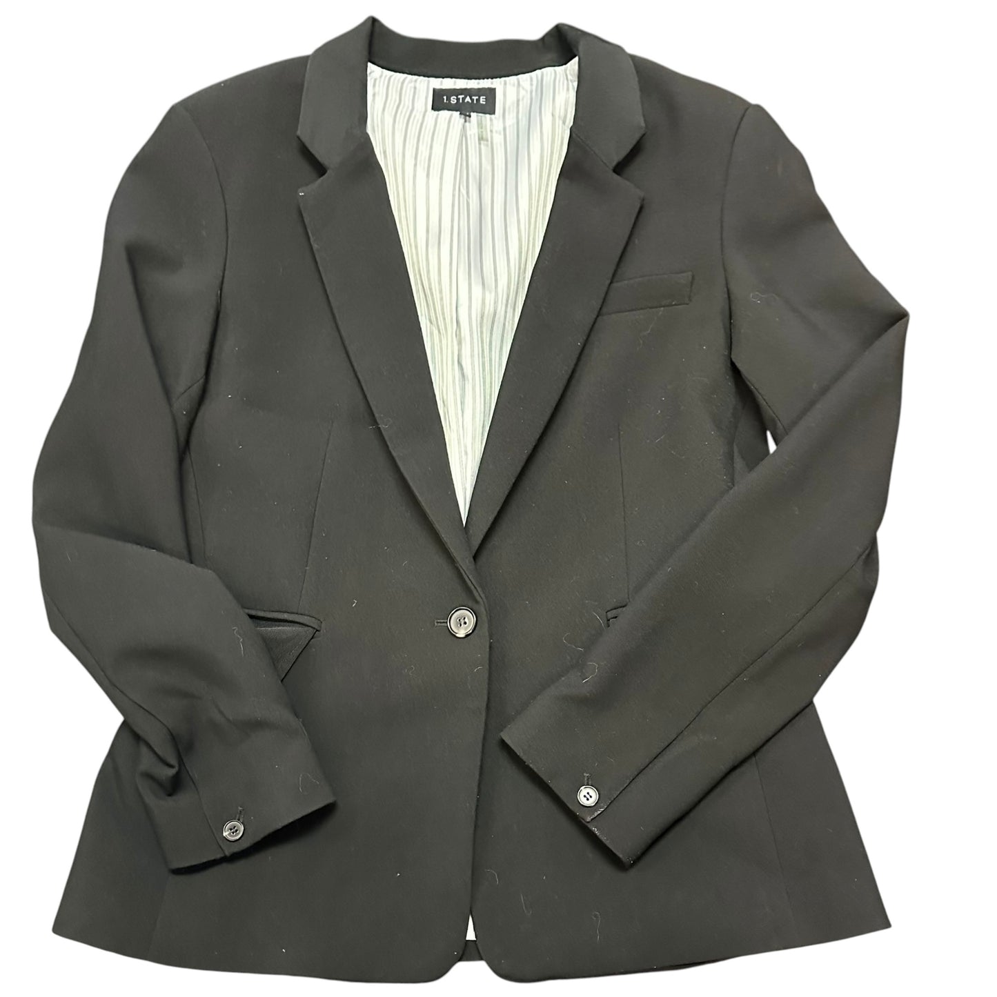 1.STATE BLACK SINGLE BUTTON BLAZER 262 Sz 14