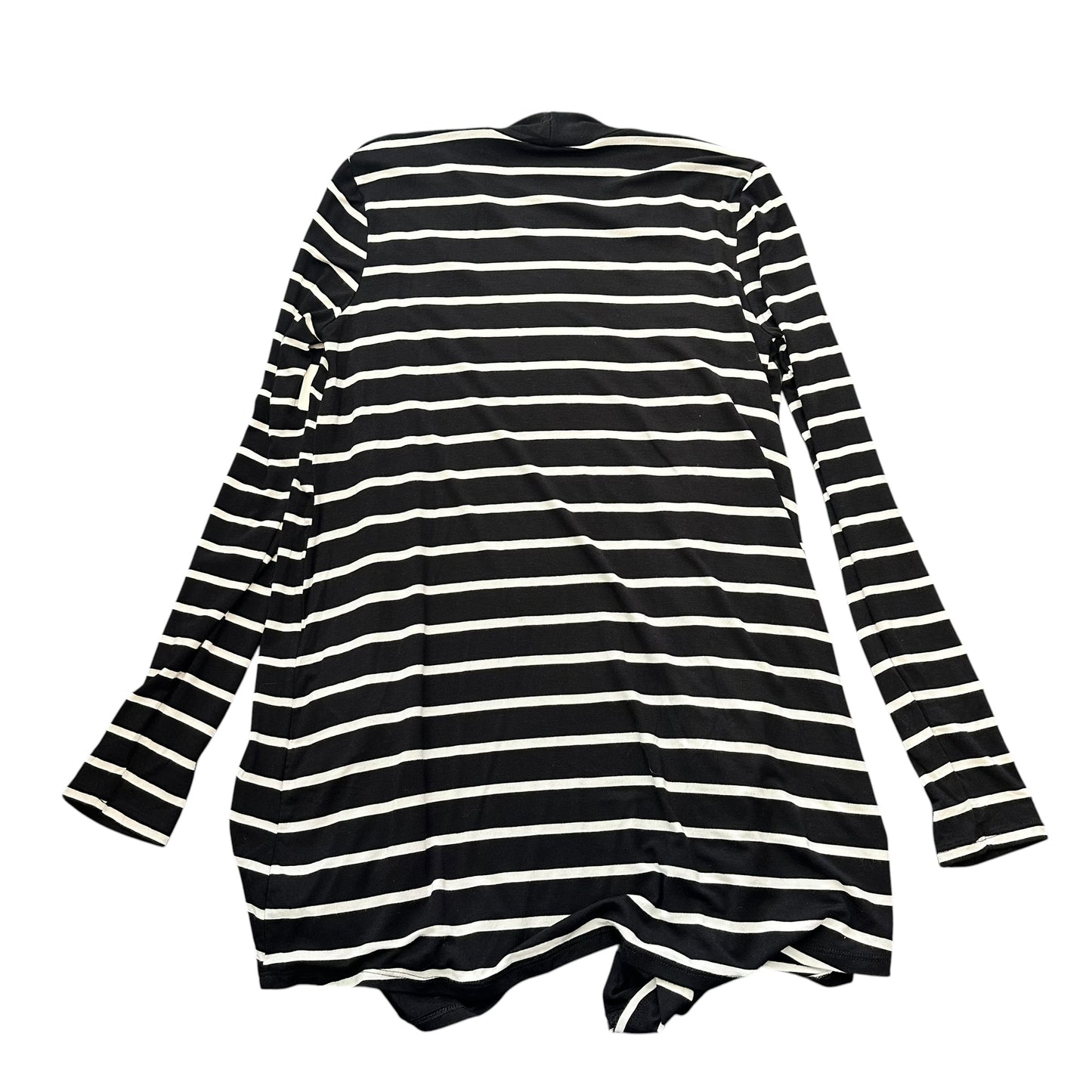 ZENANA BLACK WHITE STRIPED OPEN CARDIGAN 44 SMALL
