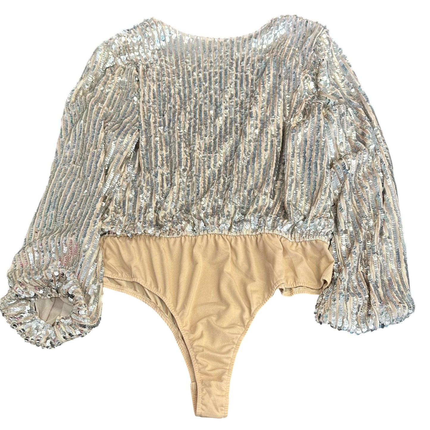 EN SAISON SILVER SEQUINS BODYSUIT 100 3X