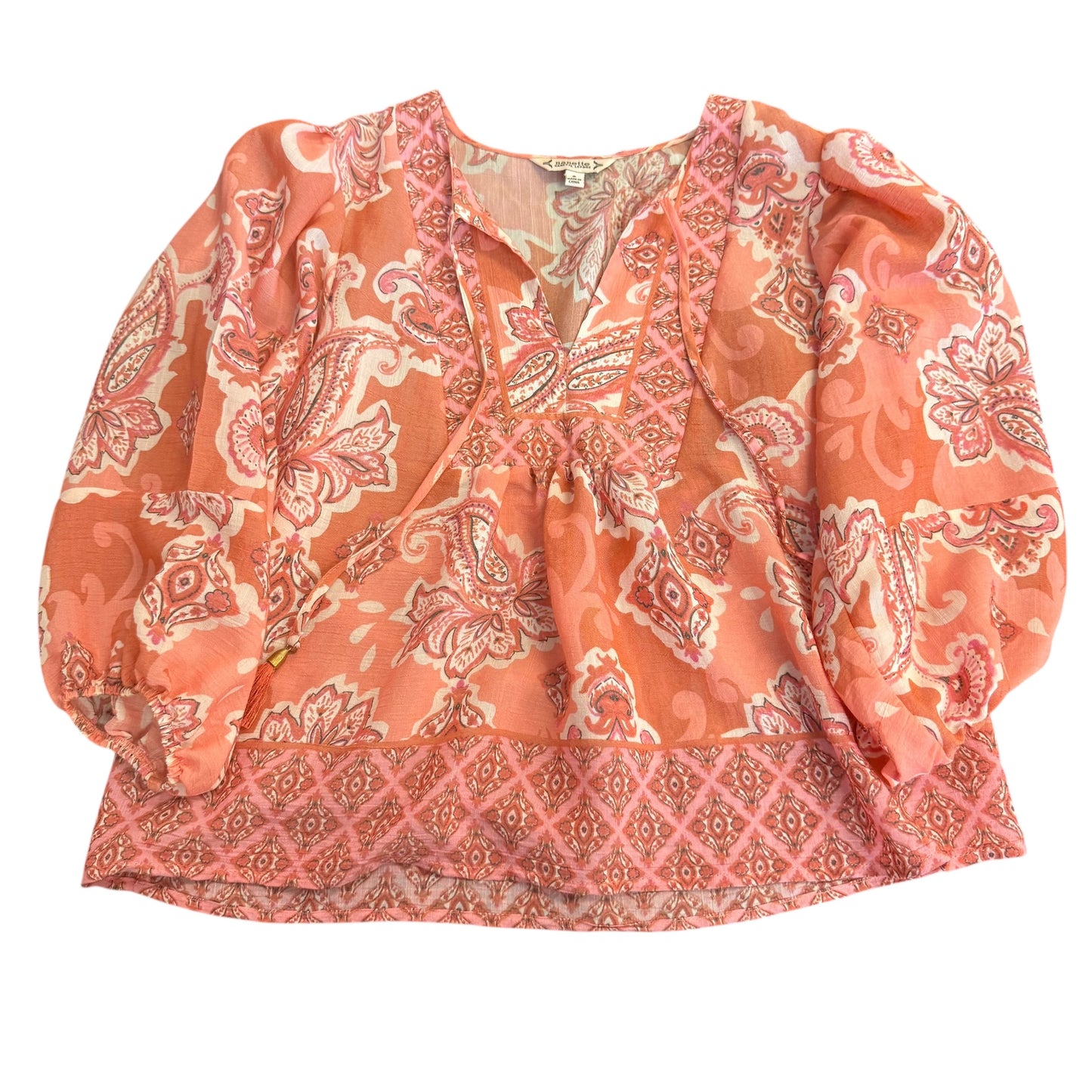 NANETTE LEOPORE PINK BOHO BLOUSE 100 SMALL