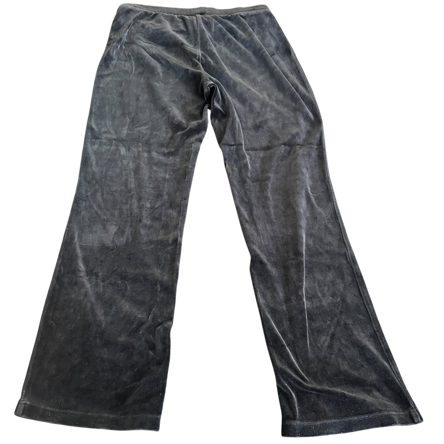 ST JOHN SPORT VELOUR WIDE LEG BLACK PANTS 14 SMALL