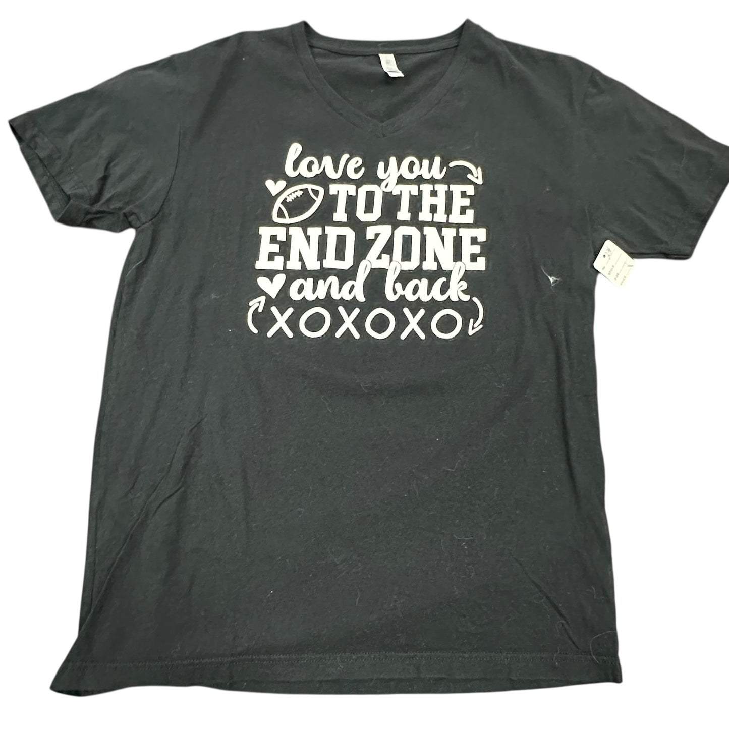 LOVE YOU TO THE ENDZONE AND BACK BLACK TSHIRT 234 LARGE