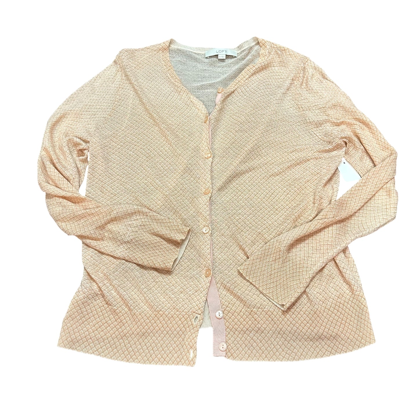 LOFT BEIGE ORANGE CARDIGAN 15 XL