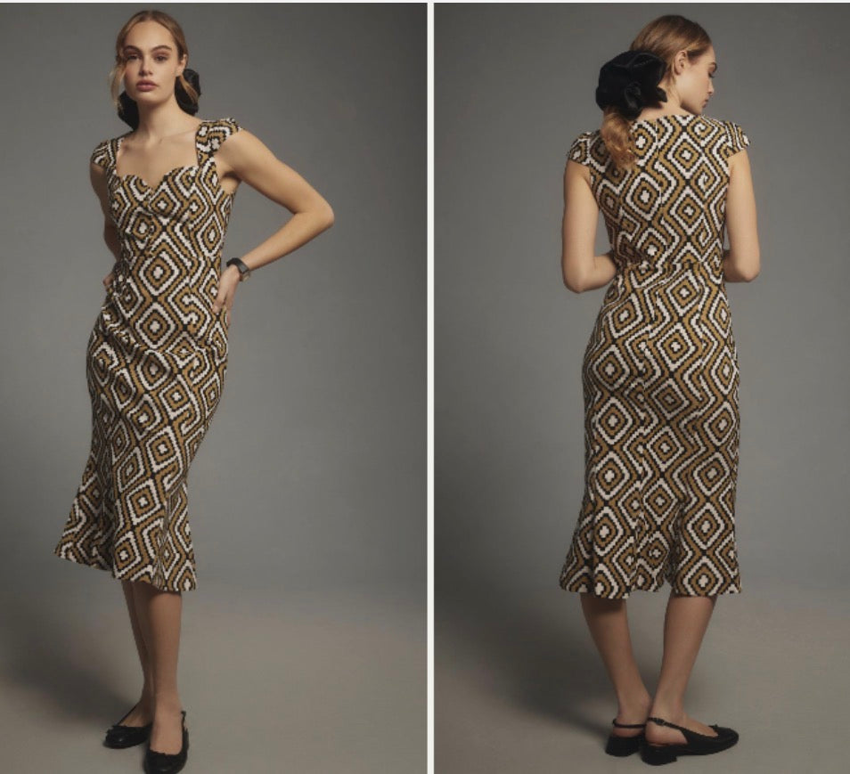 ANTHROPOLOGIE MAEVE CECILY FIT FLARE SWEETHEART MINI DRESS NWT 264 SMALL PET