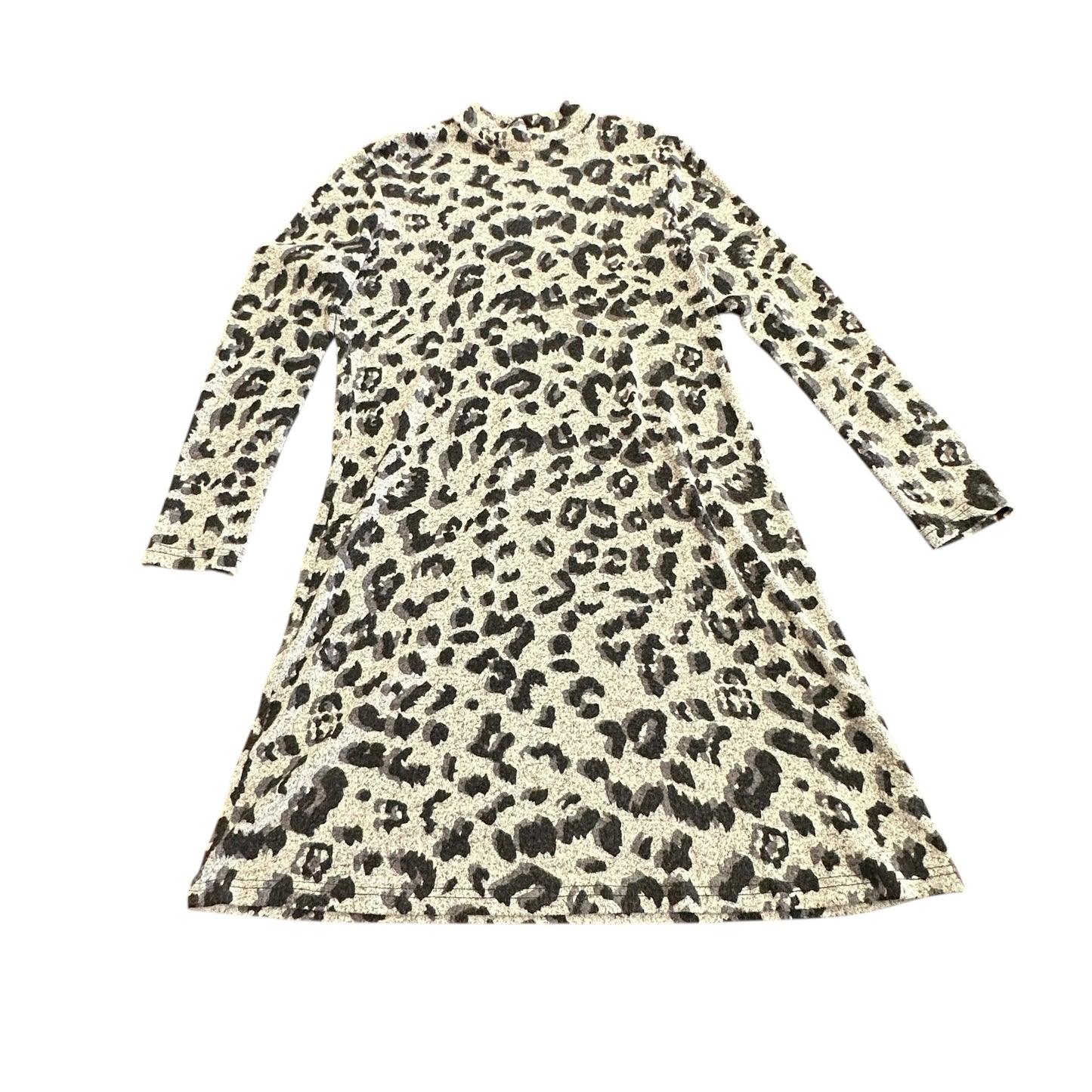 CHALC INDUSTRY GRAY ANIMAL PRINT SWEATER DRESS 100 MEDIUM