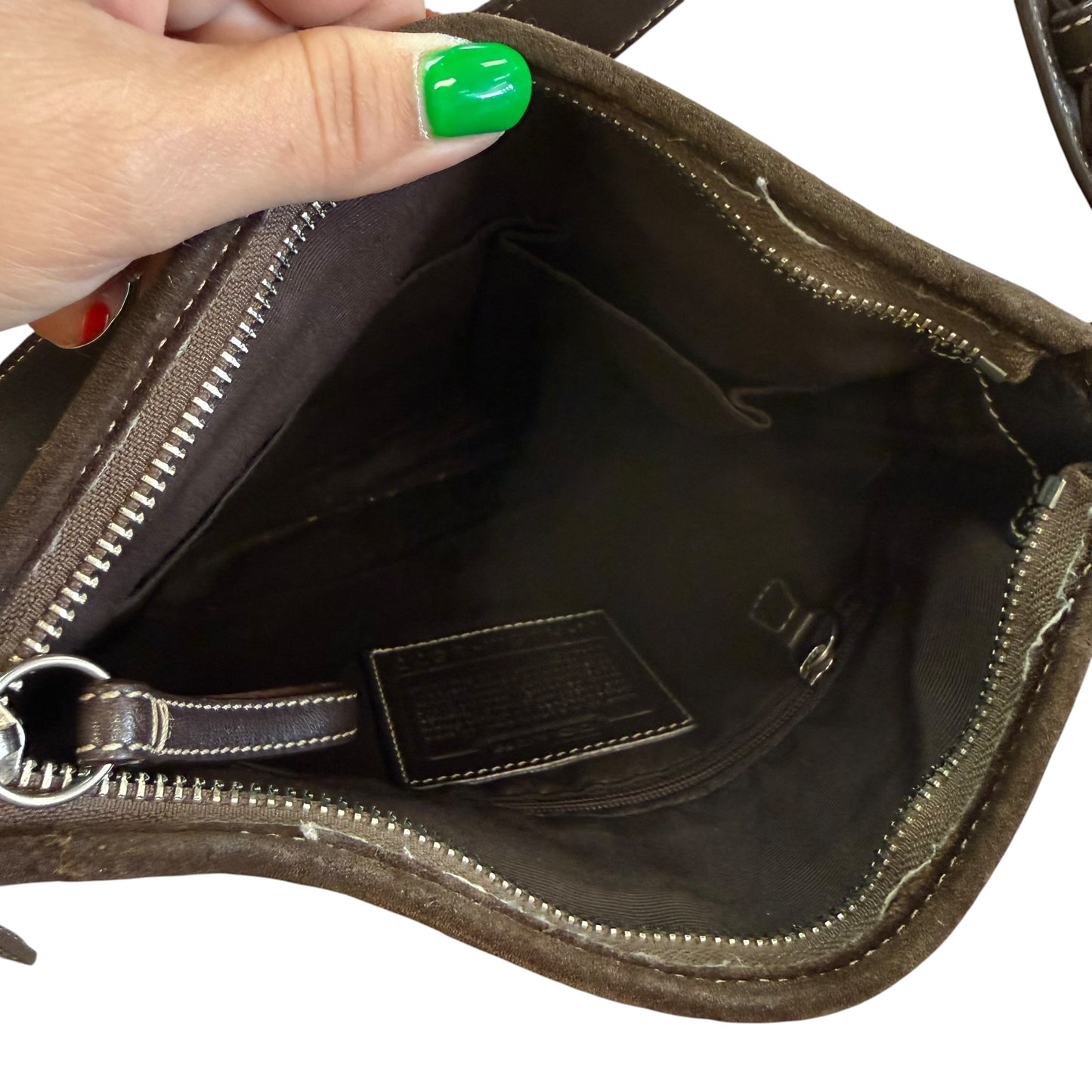 COACH VINTAGE SOHO LOGO BROWN SUEDE SHOULDER BAG 261 OS