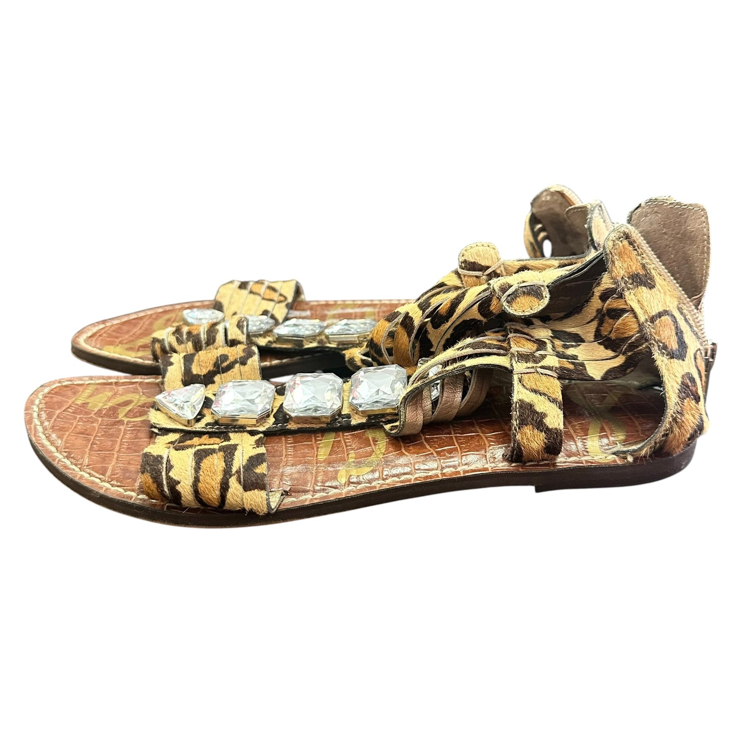 SAM EDLEMAN LEATHER RHINESTONE SANDALS 219 SZ 9.5
