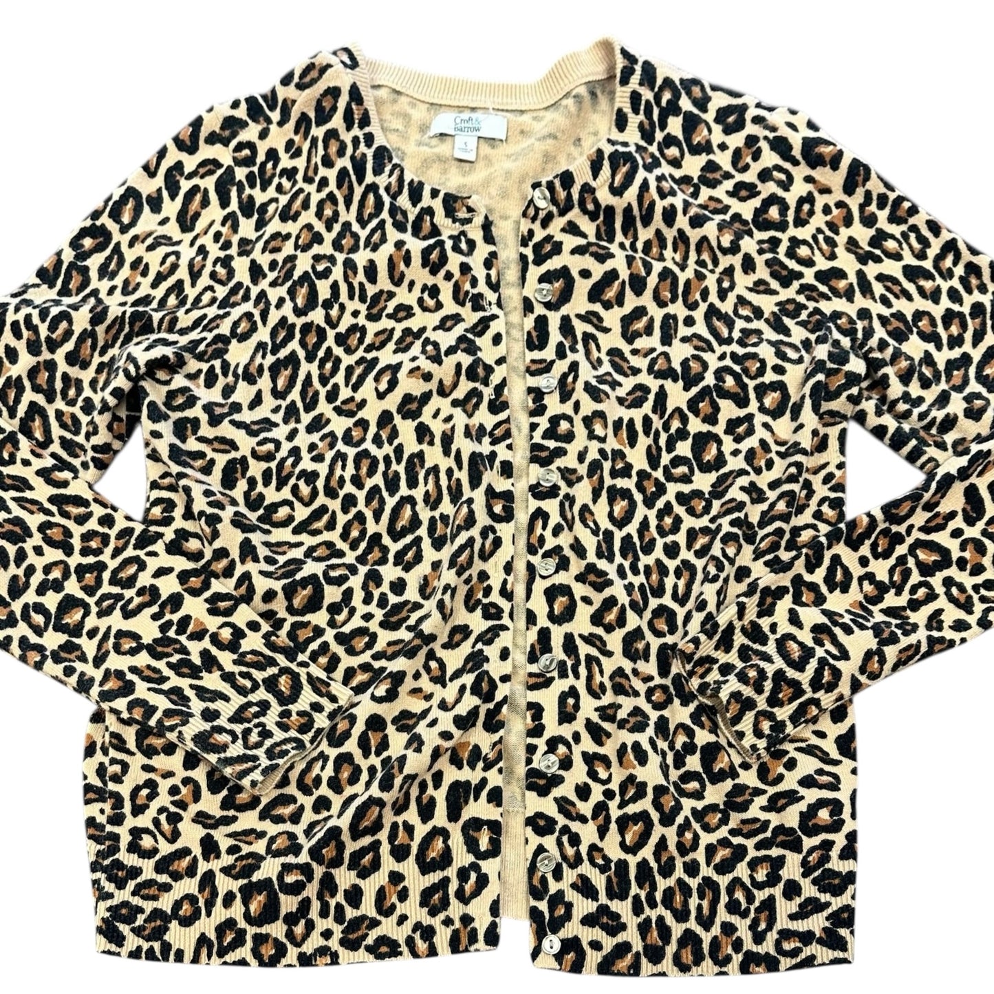 CROFT & BARROW ANIMAL PRINT CARDIGAN 239 SMALL
