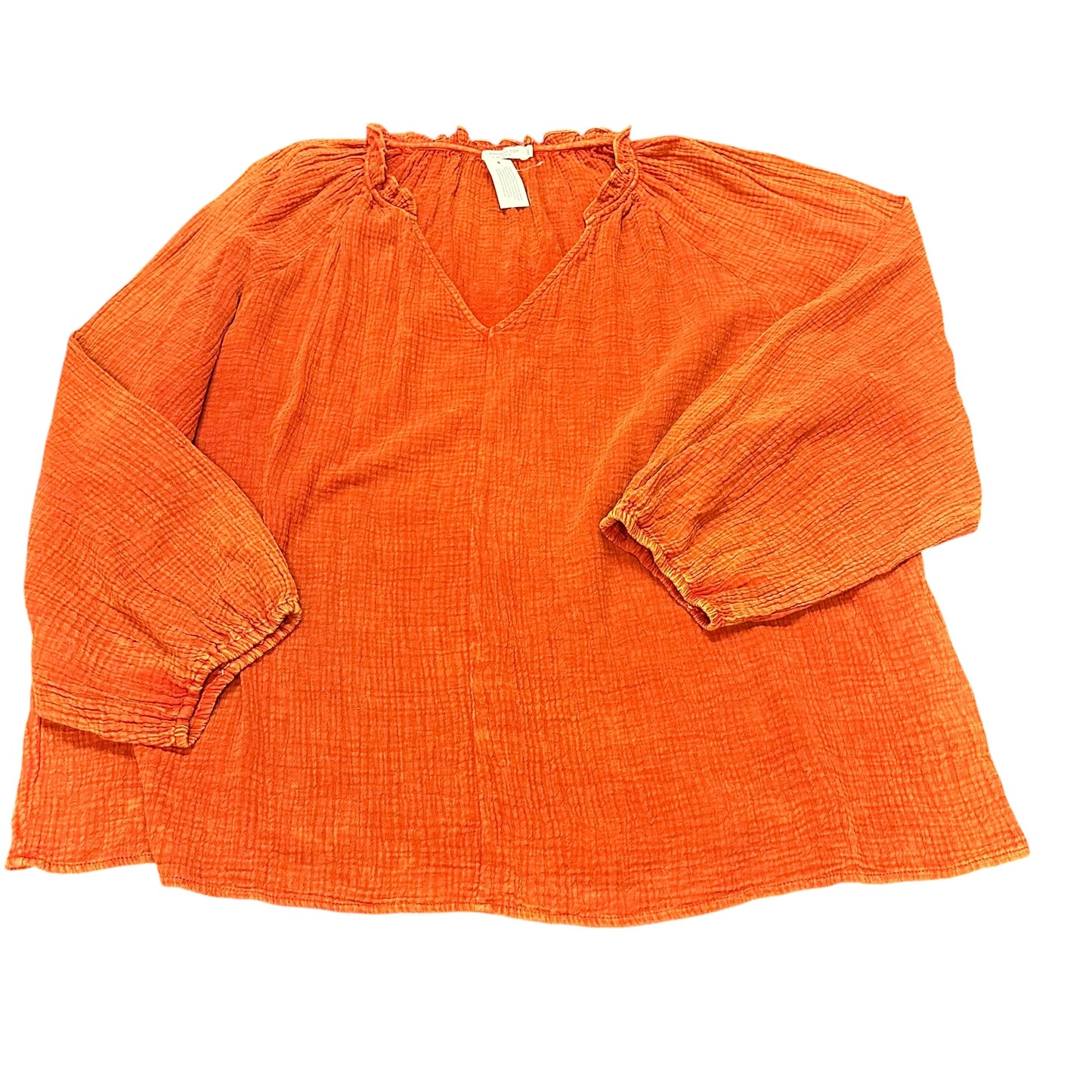 CHICSOUL ORANGE GAUZE BLOUSE NEW 247 3X