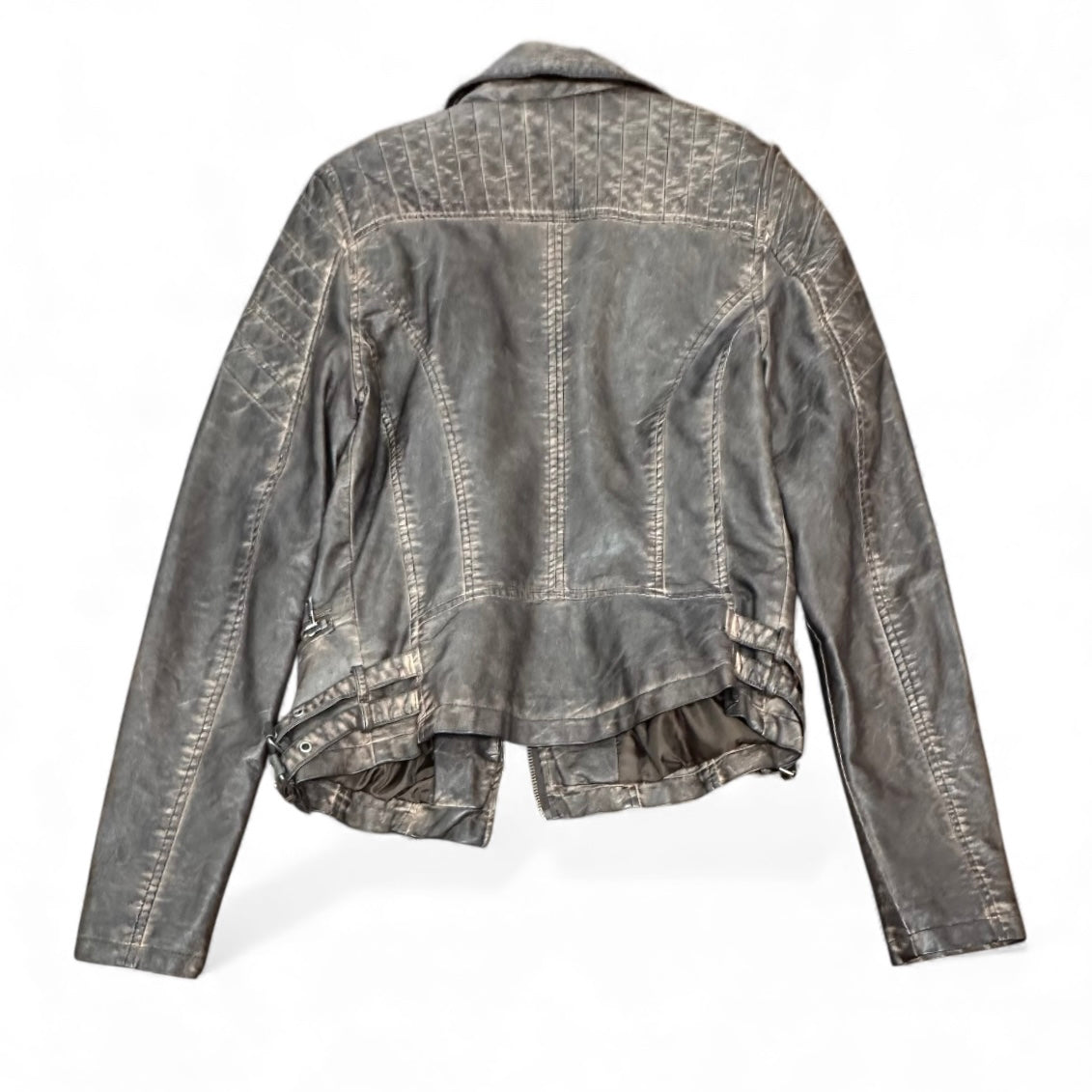 MAURICES BROWN FAUX LEATHER MOTO JACKET 164 SMALL