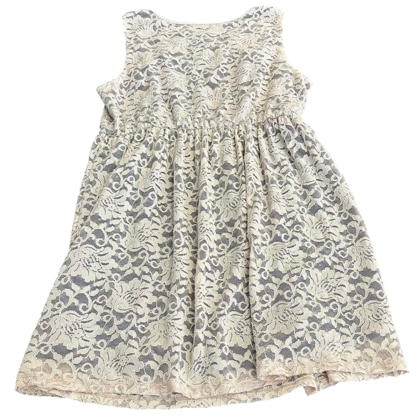 YELLOW STAR BEIGE LACE DRESS 249 3X