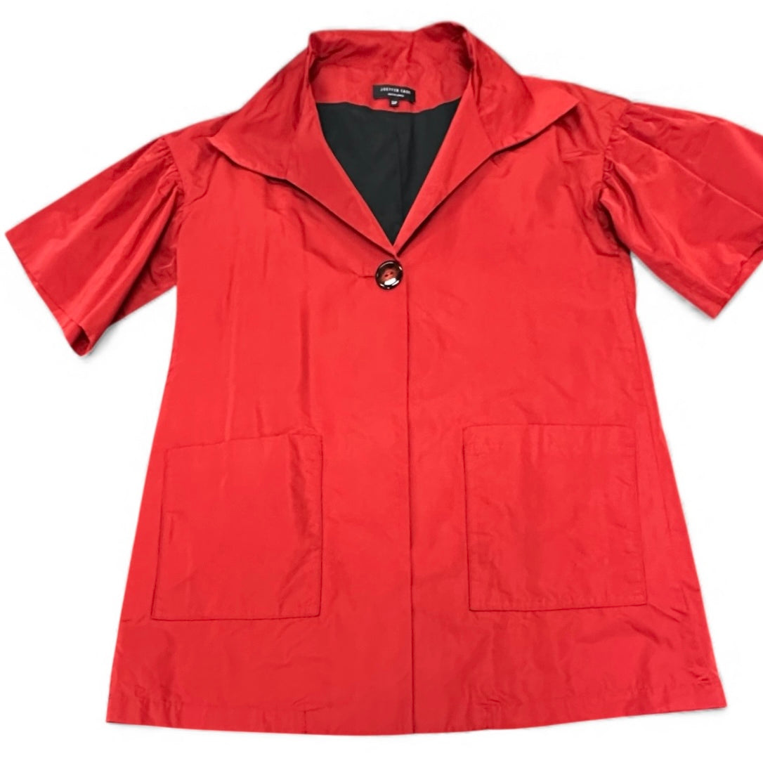JOEFFER CAOC RED SILK BLEND COAT 38 SMALL