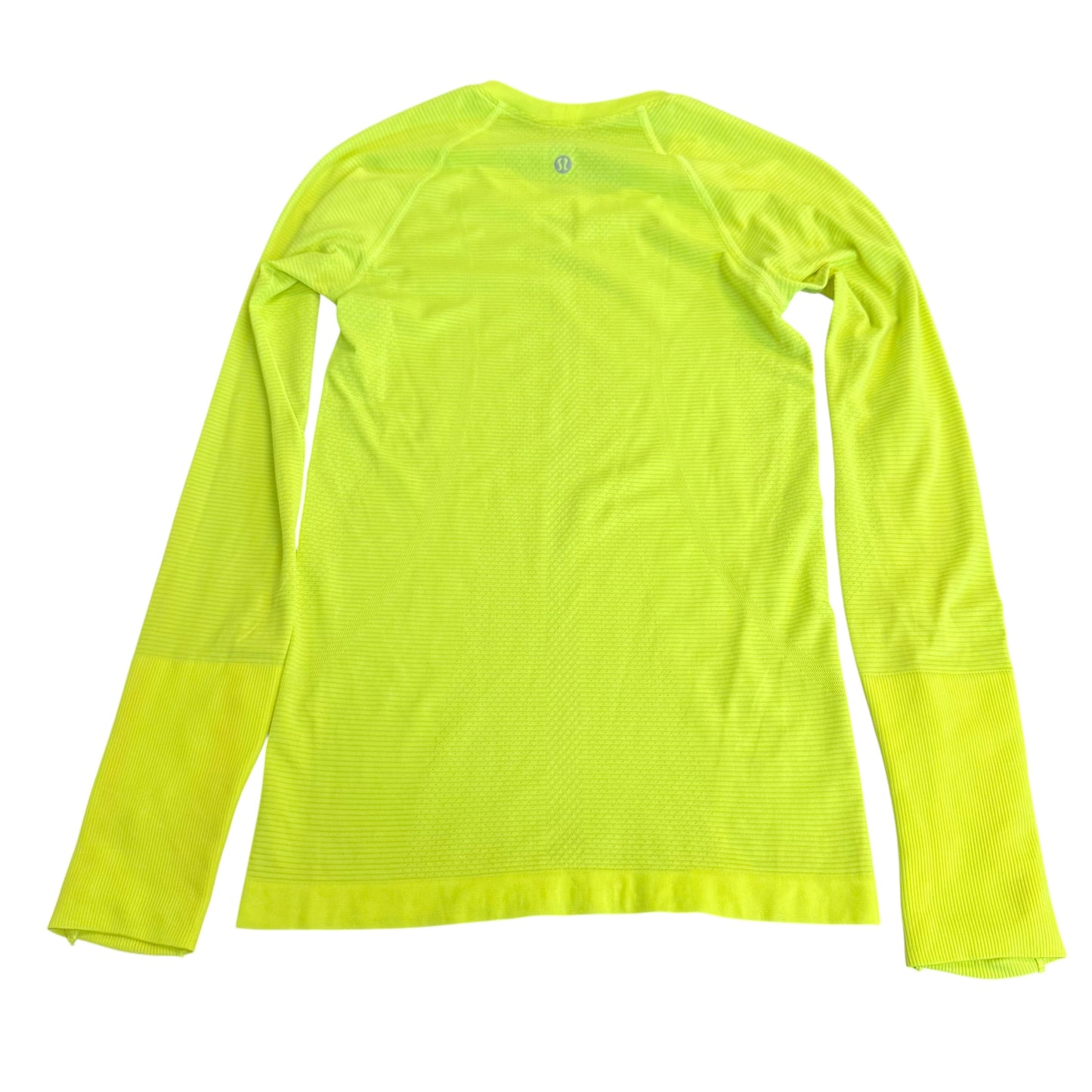 LULULEMON SWIFTLY NEON YELLOW LONG SLEEVE TOP 100 SZ 4