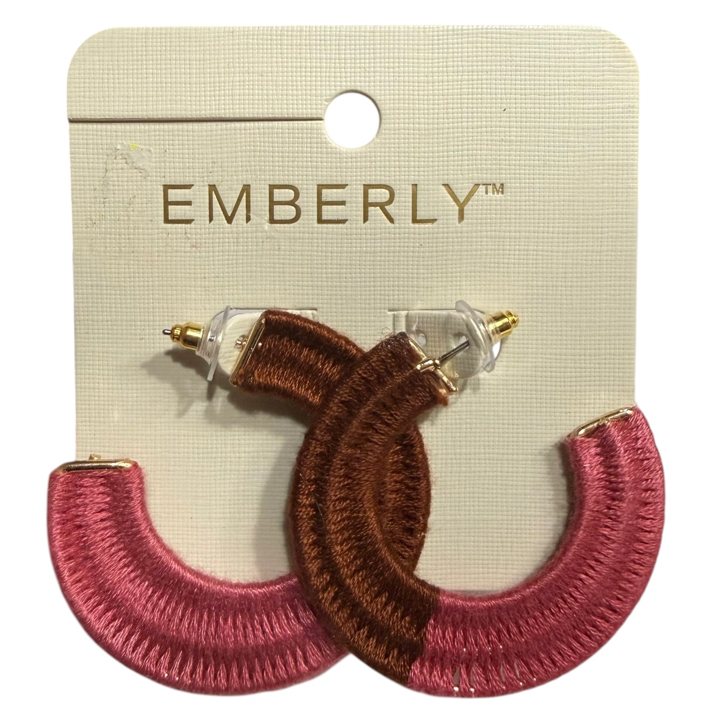 EMBERLY BROWN PINK BOHO EARRINGS NEW 219 OS