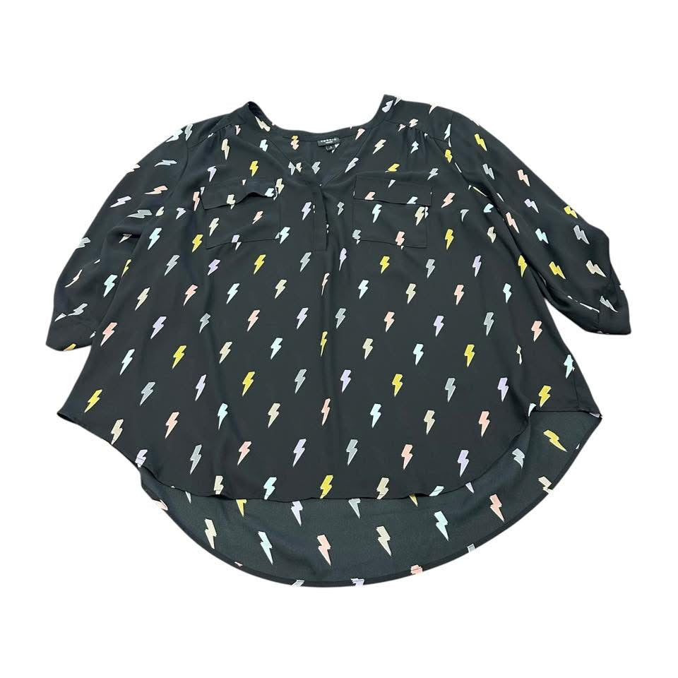 TORRID BLACK POPOVER HARPER LIGHTNING BOLTS 229 3X