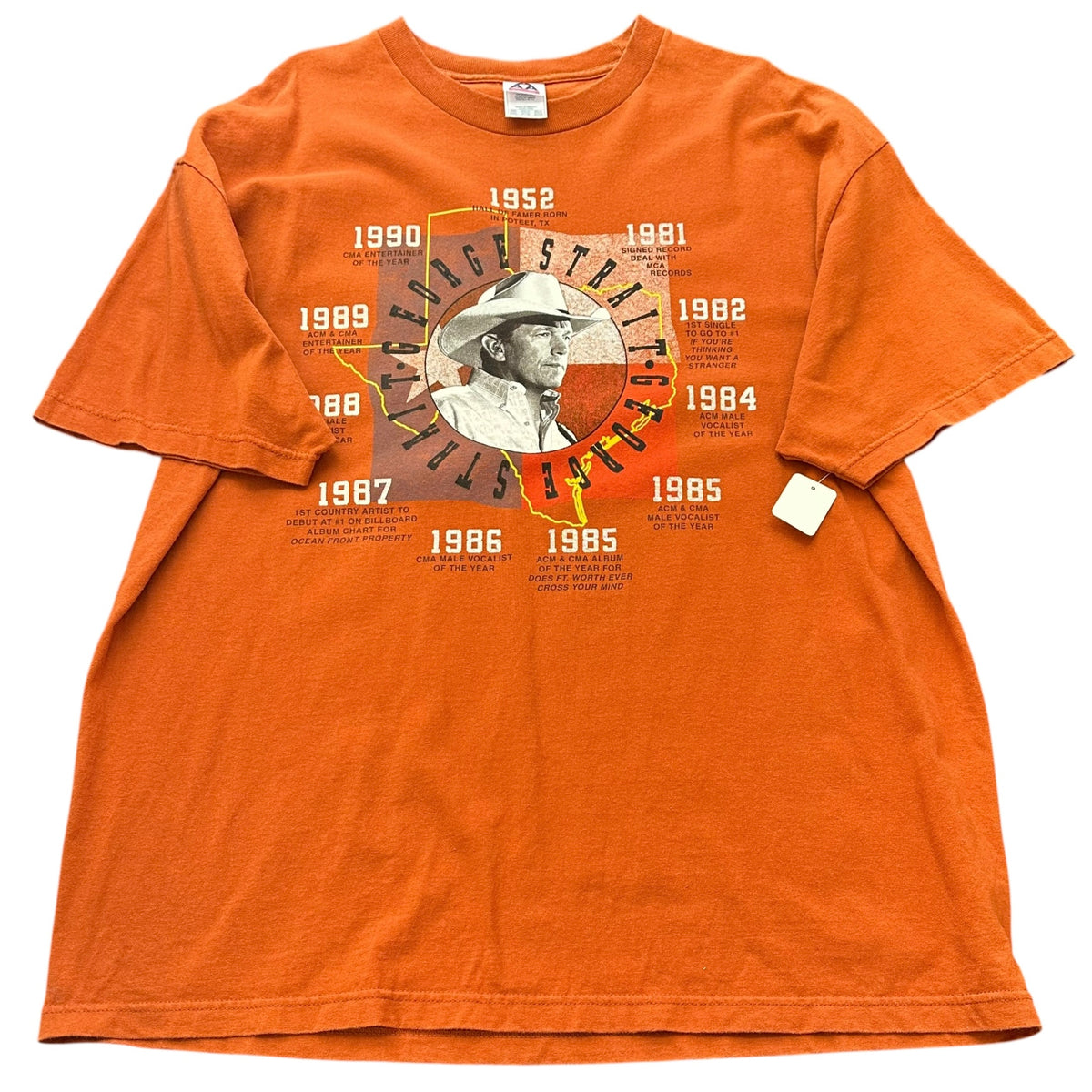 GEORGE STRAIT ORANGE GRAPHIC T-SHIRT 39 2XL