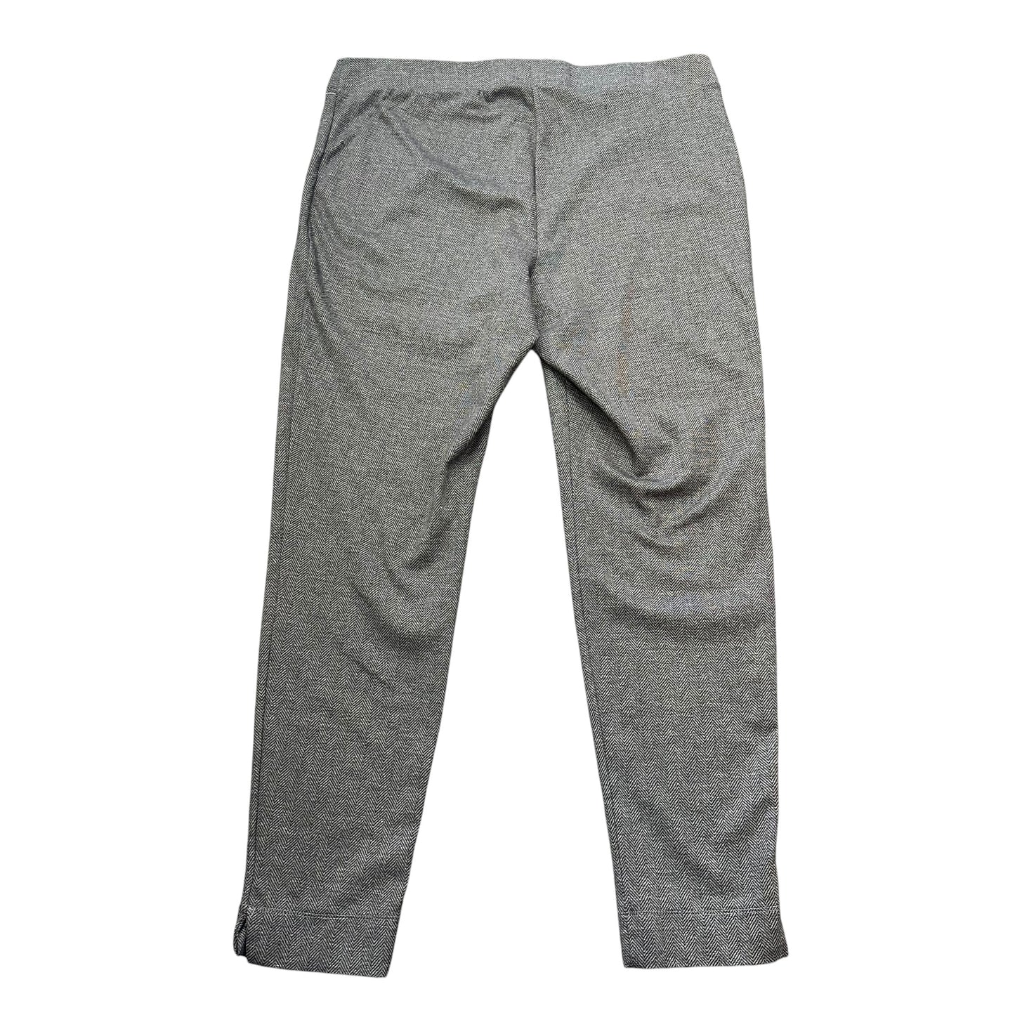 ELLEN TRACY BLACK GRAY CHEVRON PULL ON TROUSERS 218 LARGE