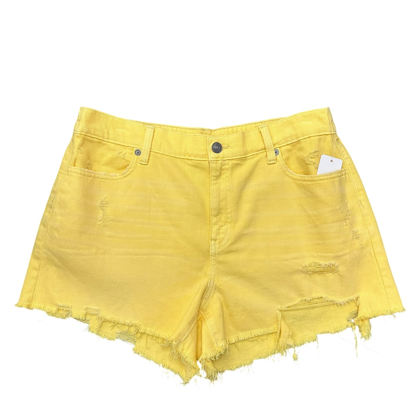 AERIE YELLOW DENIM CUTOFF SHORTS 100 MEDIUM