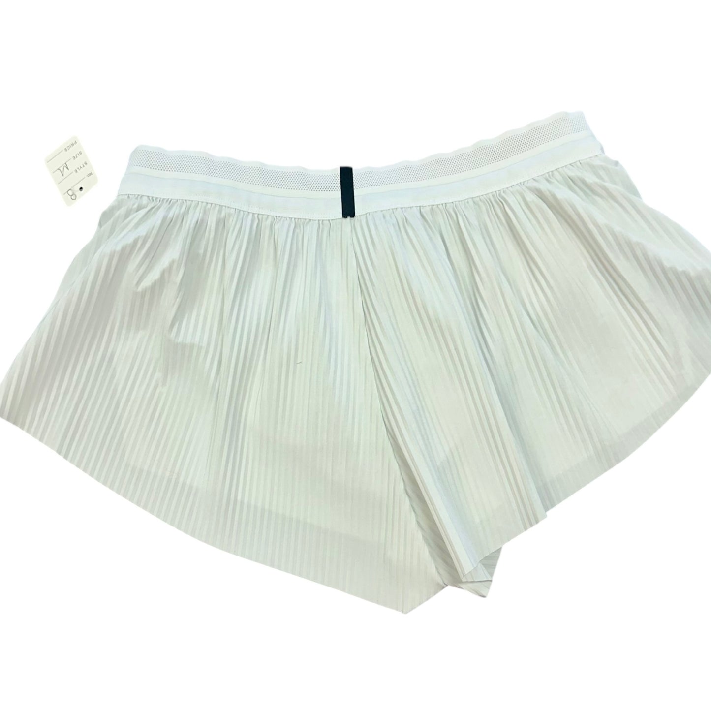NIKE WHITE PLEATED ATHLETIC SHORTS 8 MEDIUM