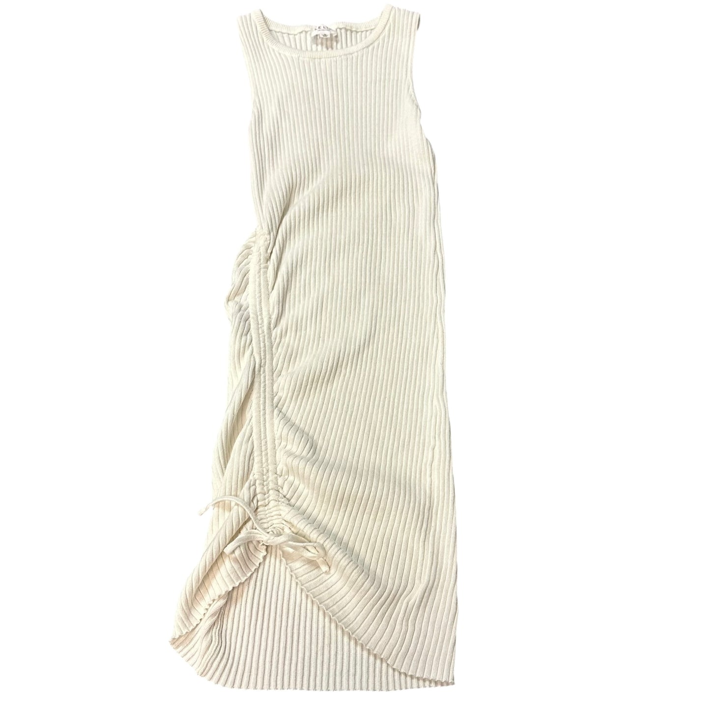 LE LIS BEIGE RIBBED FITTED DRESS 233 MEDIUM