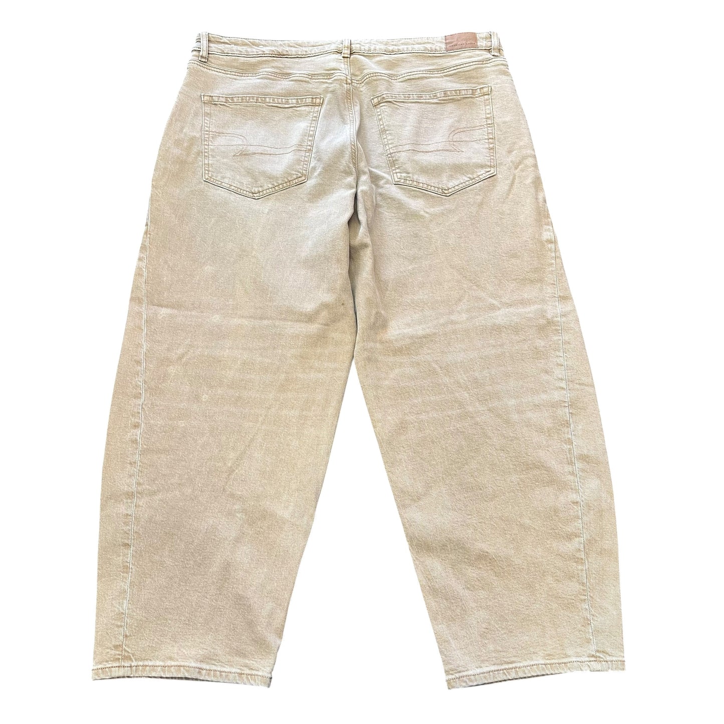AMERICAN EAGLE BROWN TAN BARREL JEANS 100 SZ 18