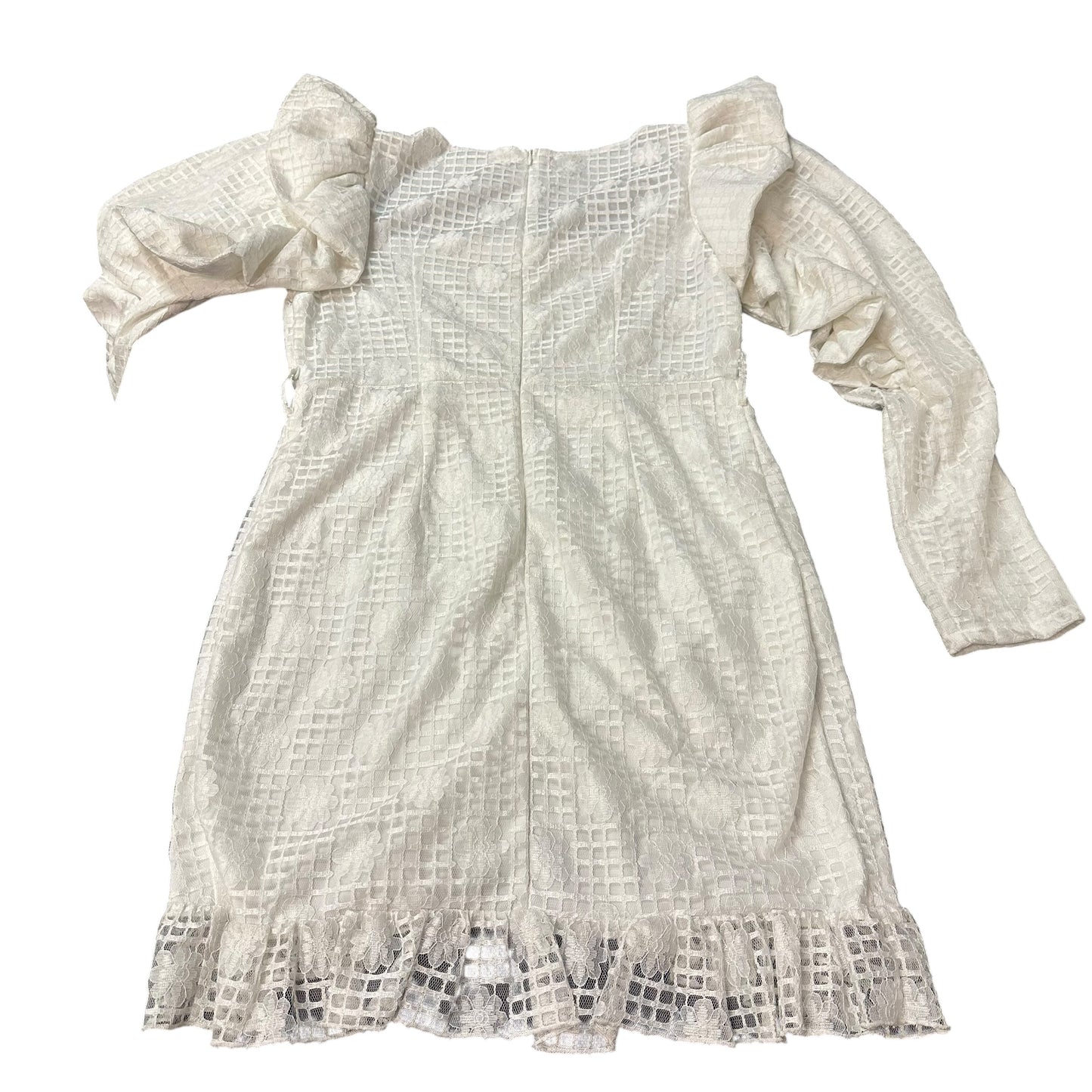 PRETTYLITTLETHINGS WHITE RUFFLE DRESS NWT 163 SZ 8