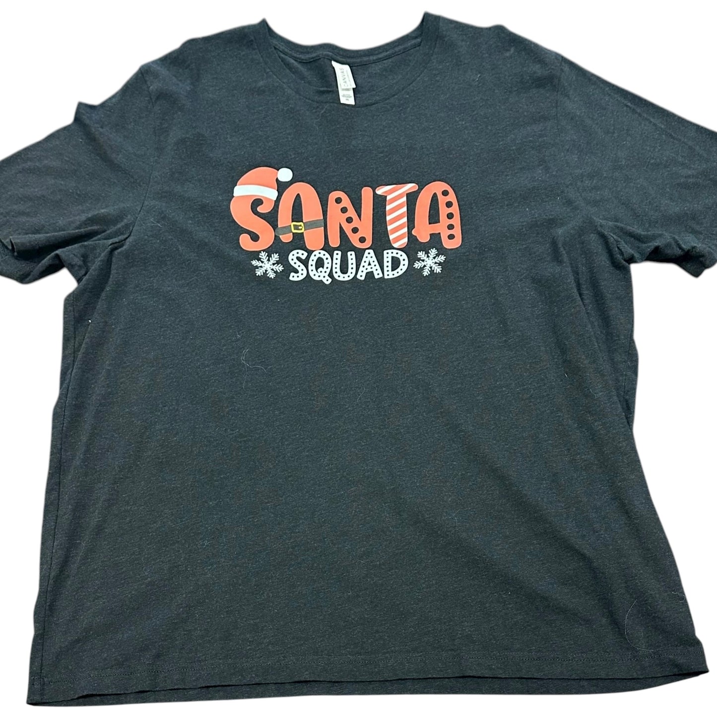 CHRISTMAS TSHIRT DARK GRAY SANTA SQUAD 100 3XL