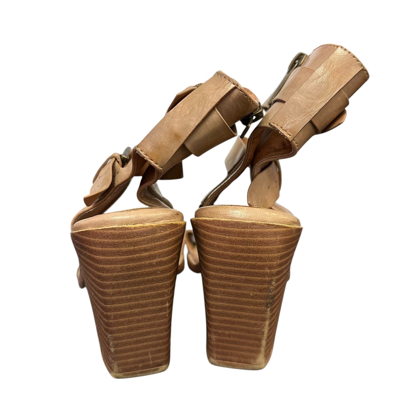 93 VINTAGE BROWN BLOCK HEELS 251 SZ 7