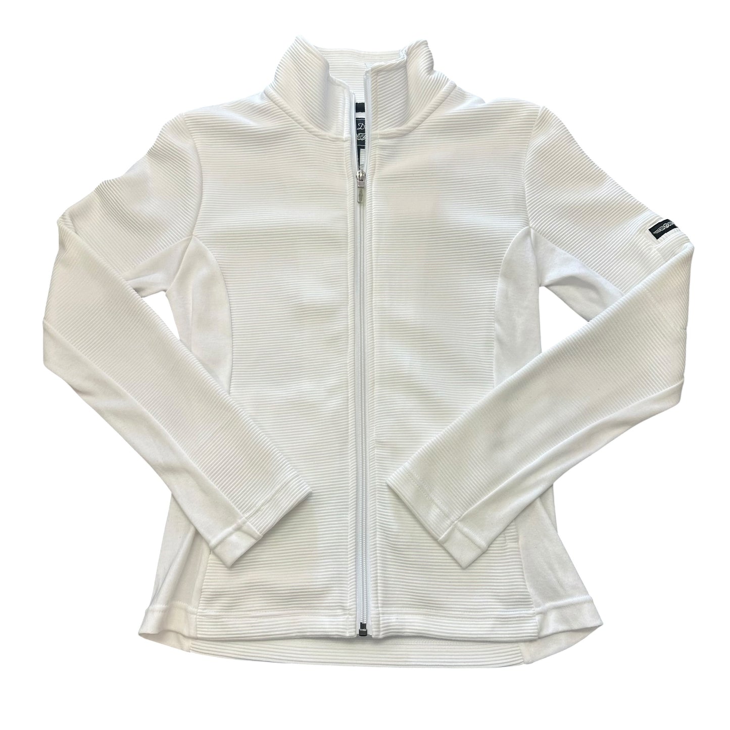 STRAIGHT DOWN WHITE RIBBED FULL ZIP JACKET NWT 249 SMALL