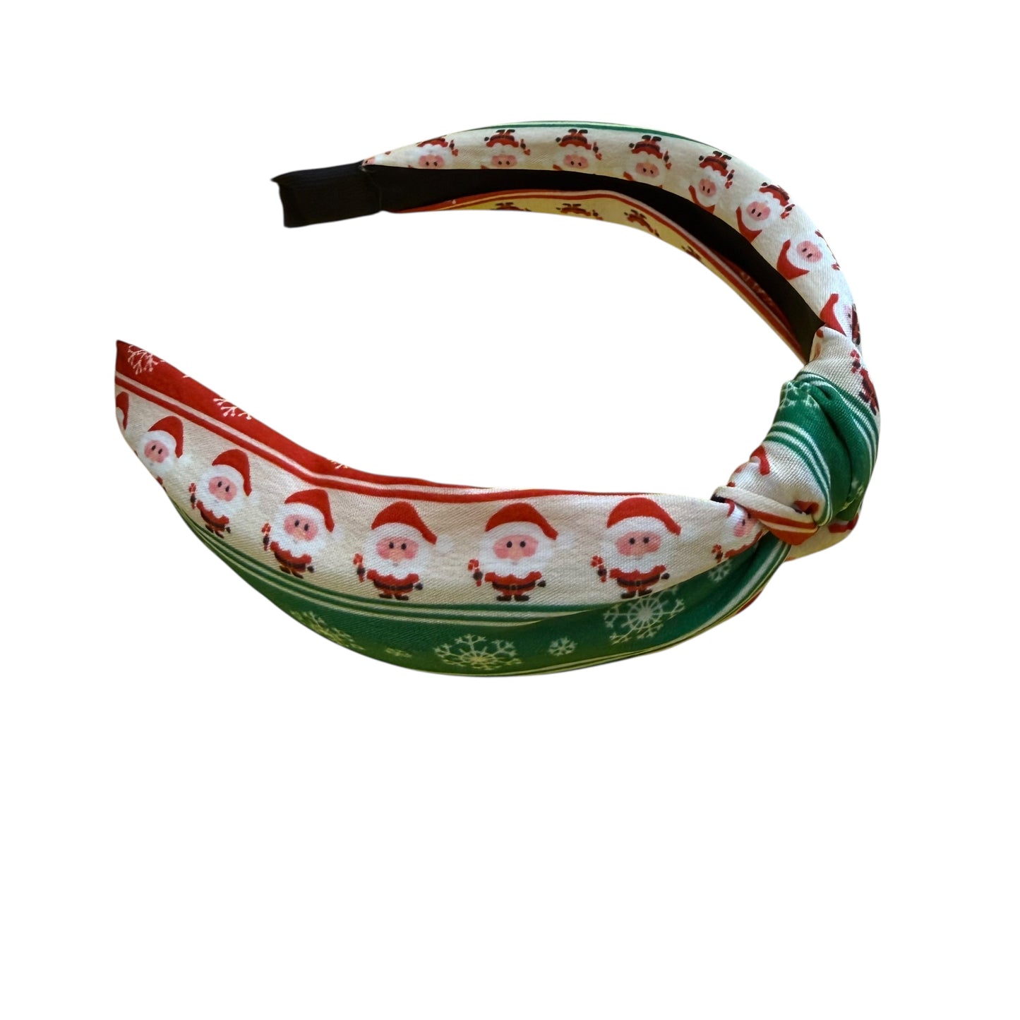 GREEN RED BEIGE SANTA HEADBAND
